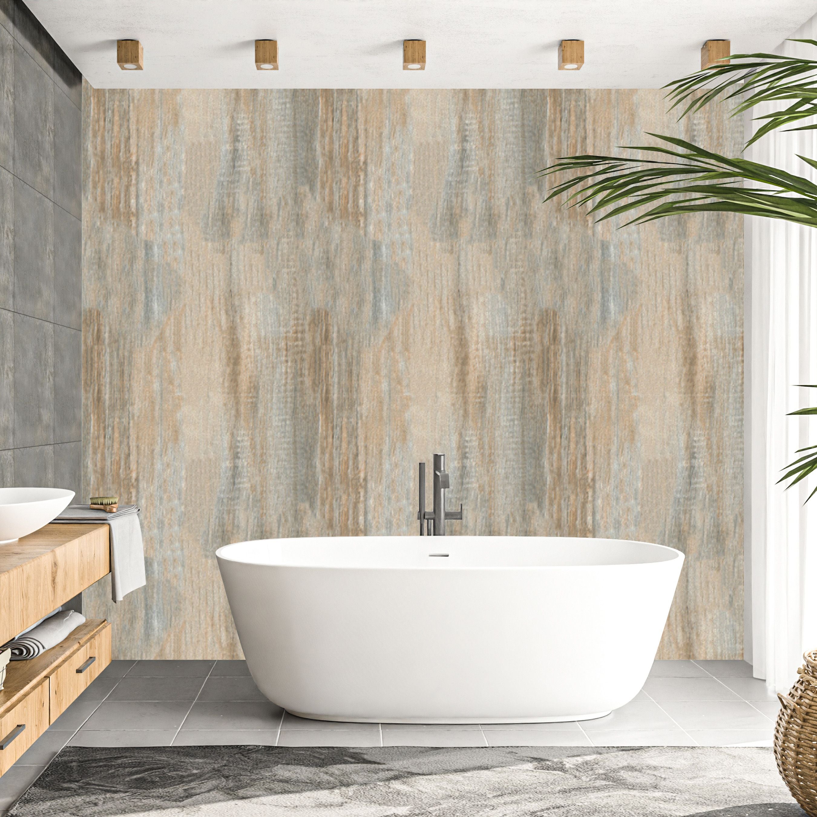 Sample of Rustic Wood 10mm Bathroom Cladding PVC Shower Panels