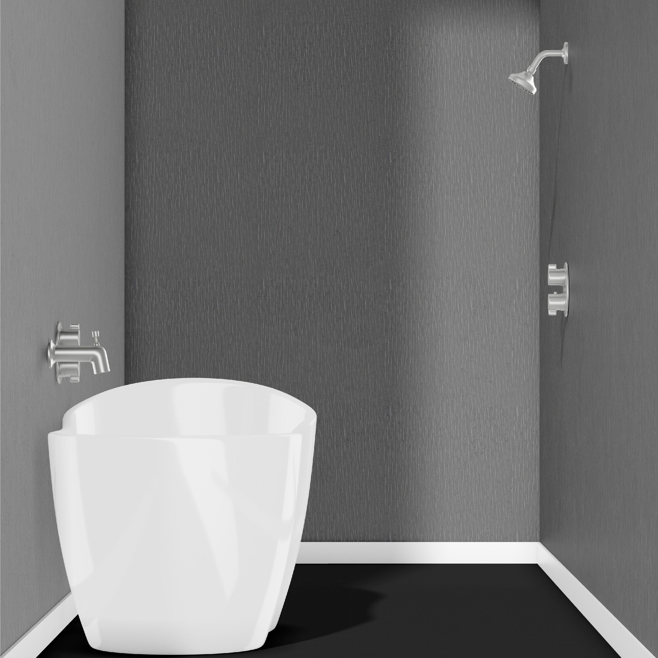 Silver Grey Silk 10mm Bathroom Cladding Shower Wall Panels
