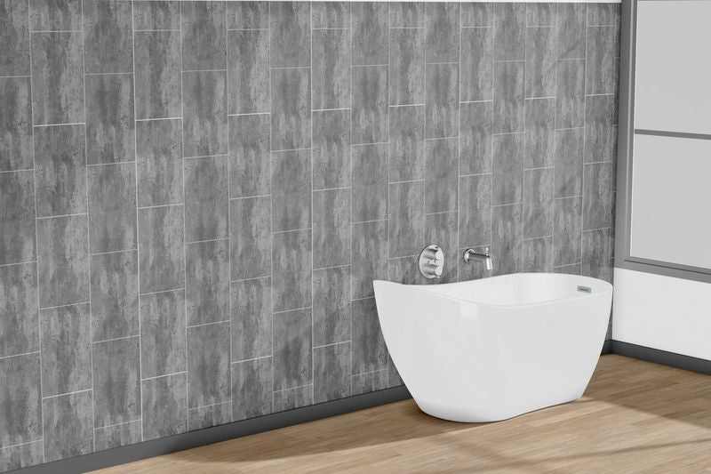 Sample of Silver Mist Tile Groove 8mm Bathroom Cladding Wet Wall Panels