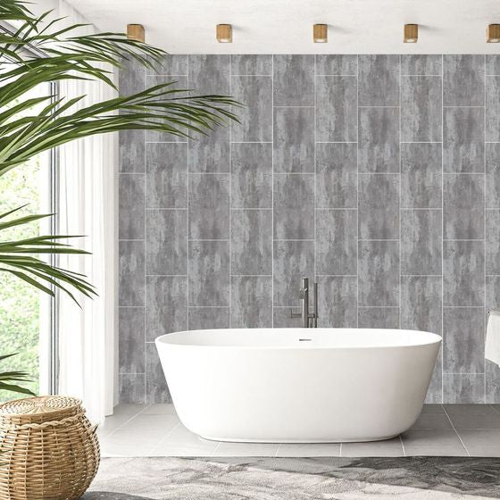 Silver Mist Tile Groove 8mm PVC Panels