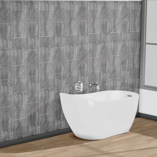 Silver Mist Tile Groove 8mm Bathroom Cladding Wet Wall Panels