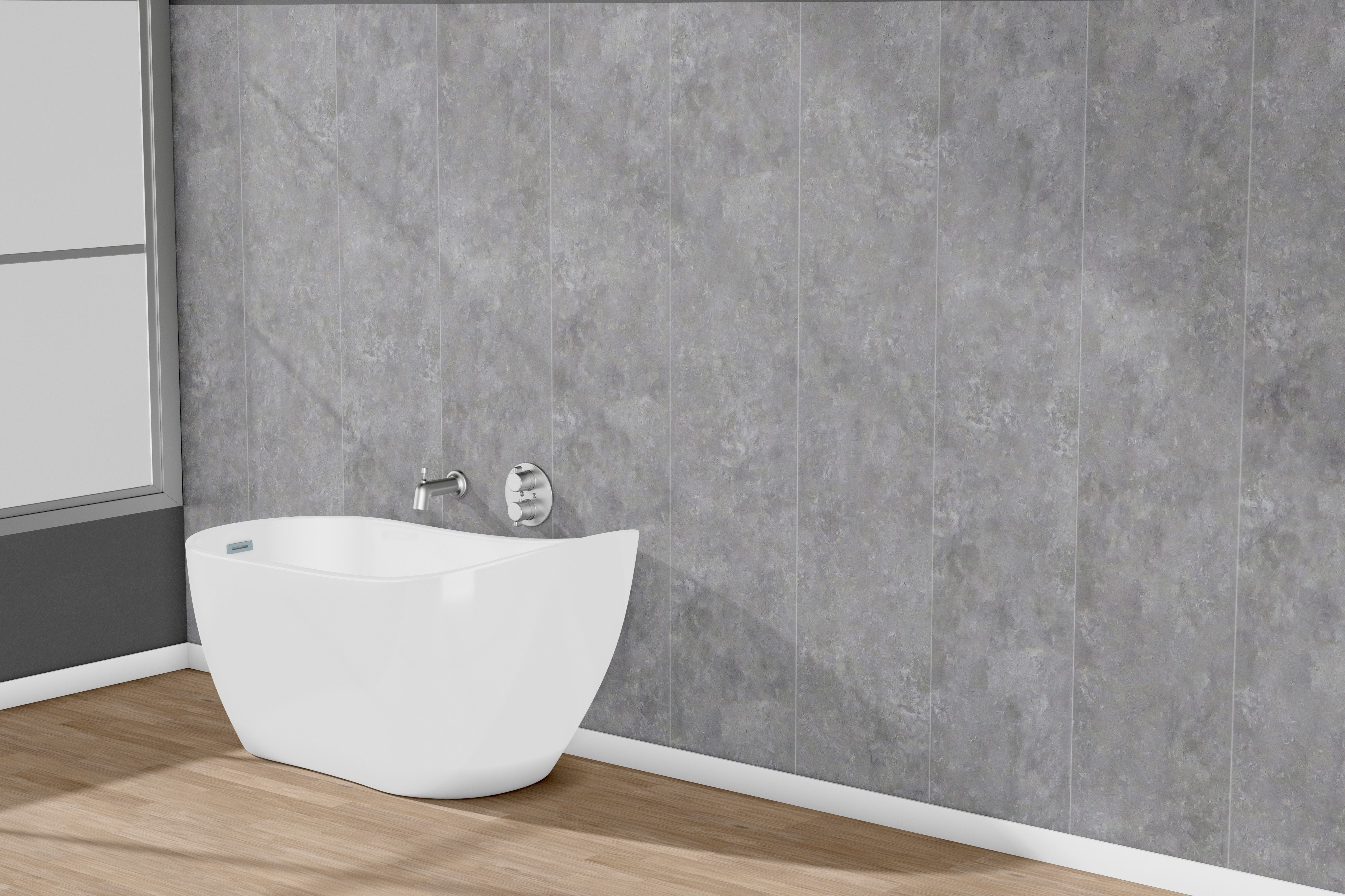 Concrete Grey 10mm Bathroom Cladding PVC Shower Panels