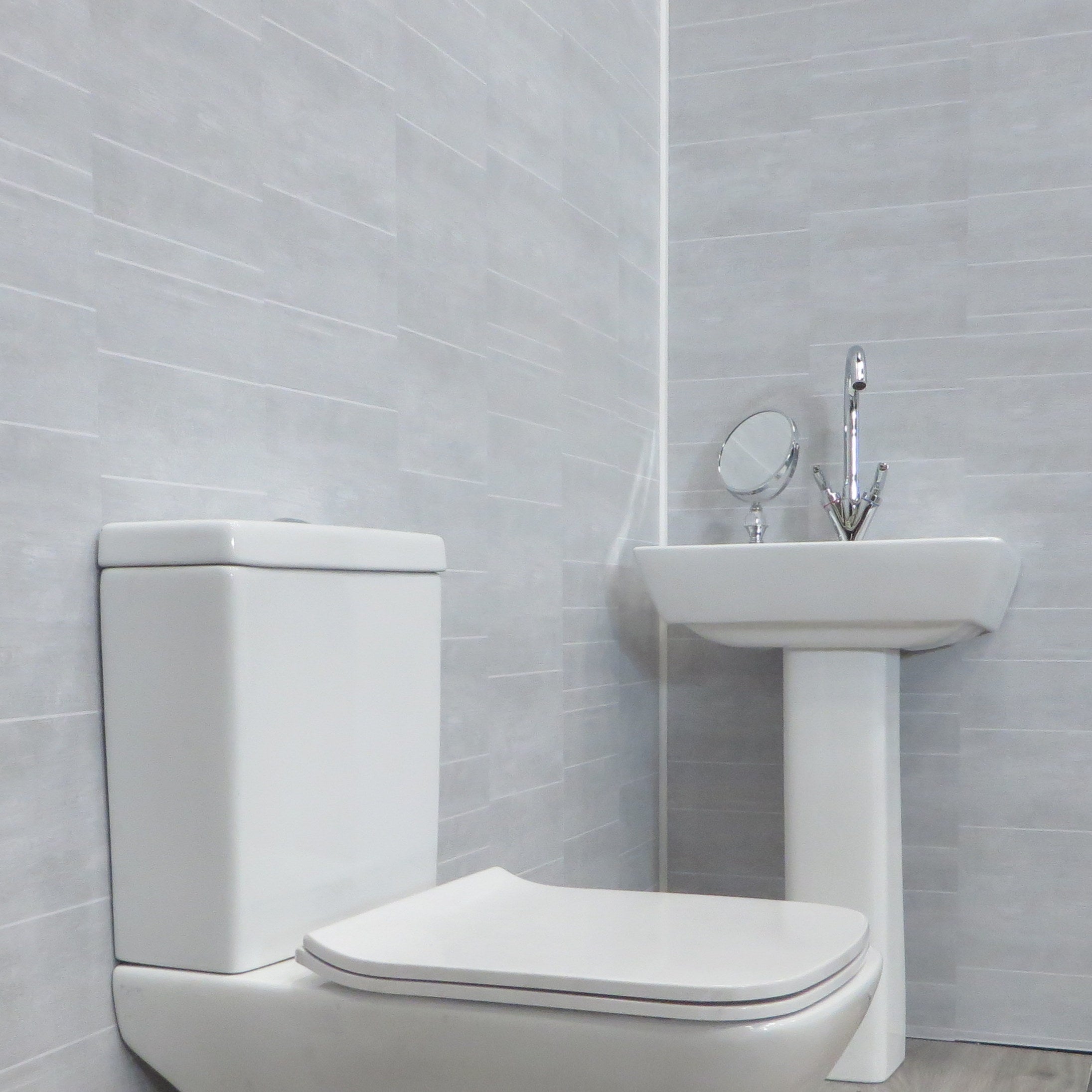 Arian Grey Stone Tile Effect 8mm Bathroom Wall Panels PVC Cladding