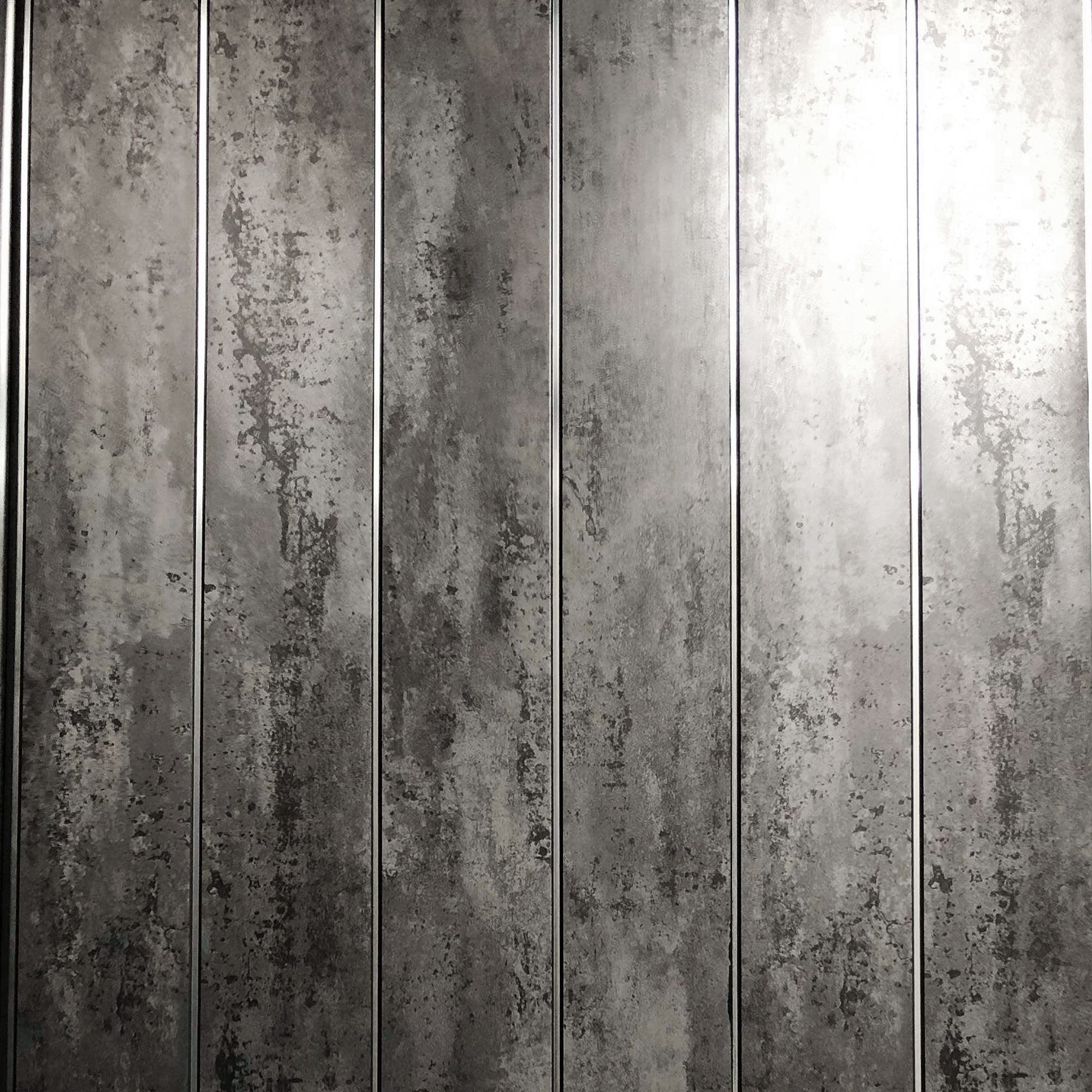 Sample of Anthracite Mist & Chrome 5mm Bathroom Cladding PVC Wall Panels
