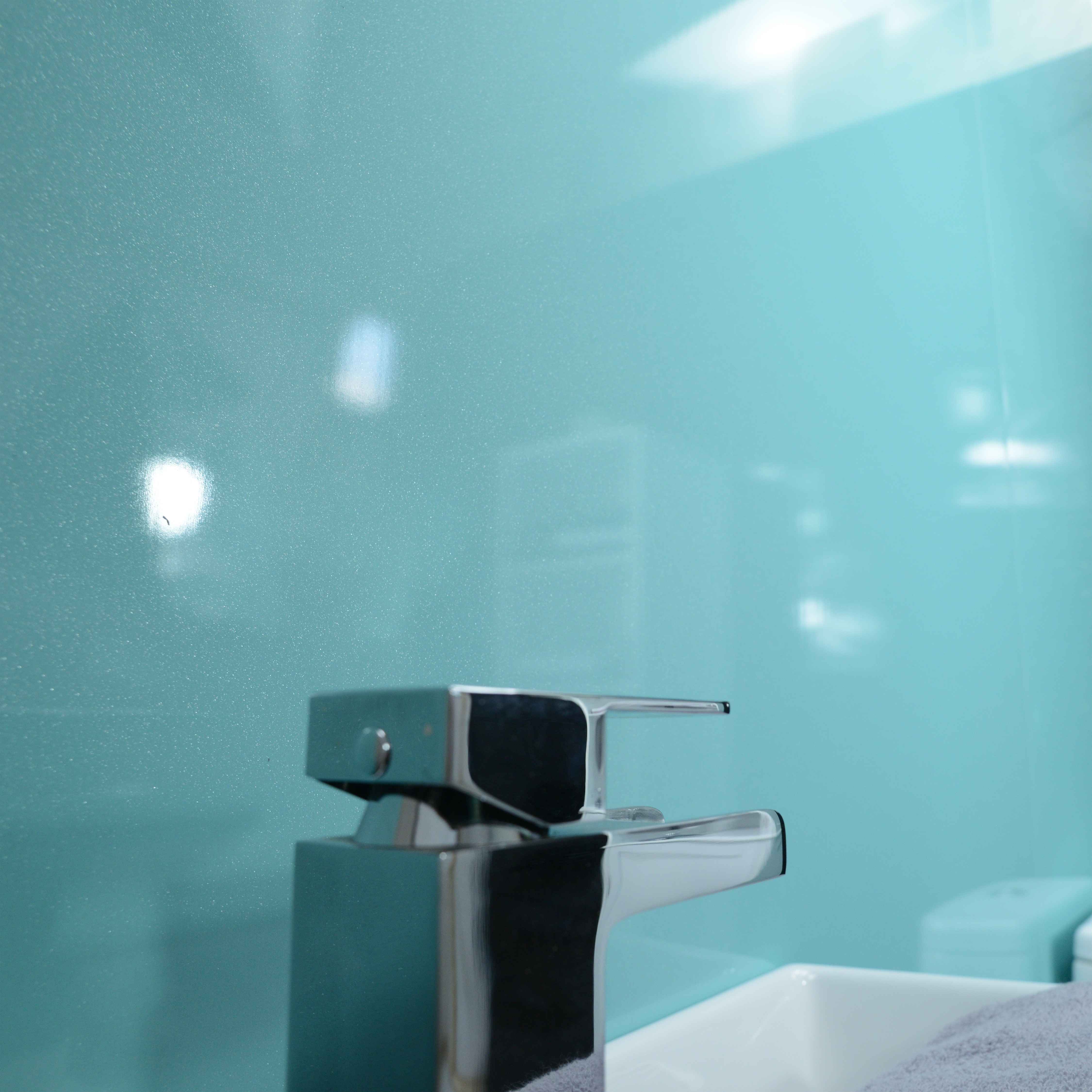 Sample of Blue Shimmer 10mm Bathroom Cladding Shower Wall Panels