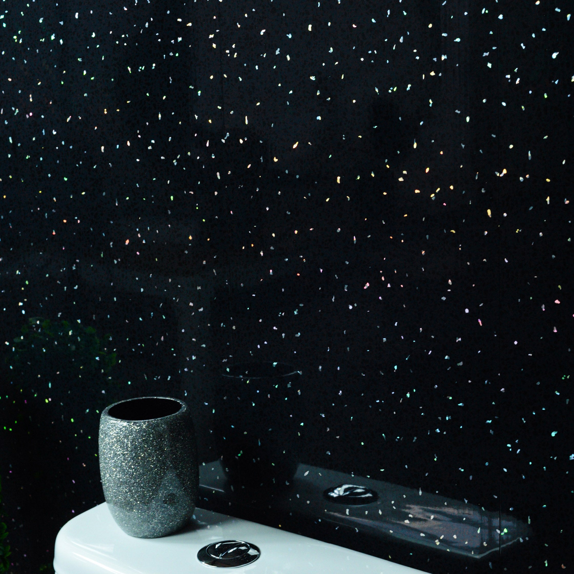 Black Sparkle 10mm Bathroom Cladding PVC Shower Panels