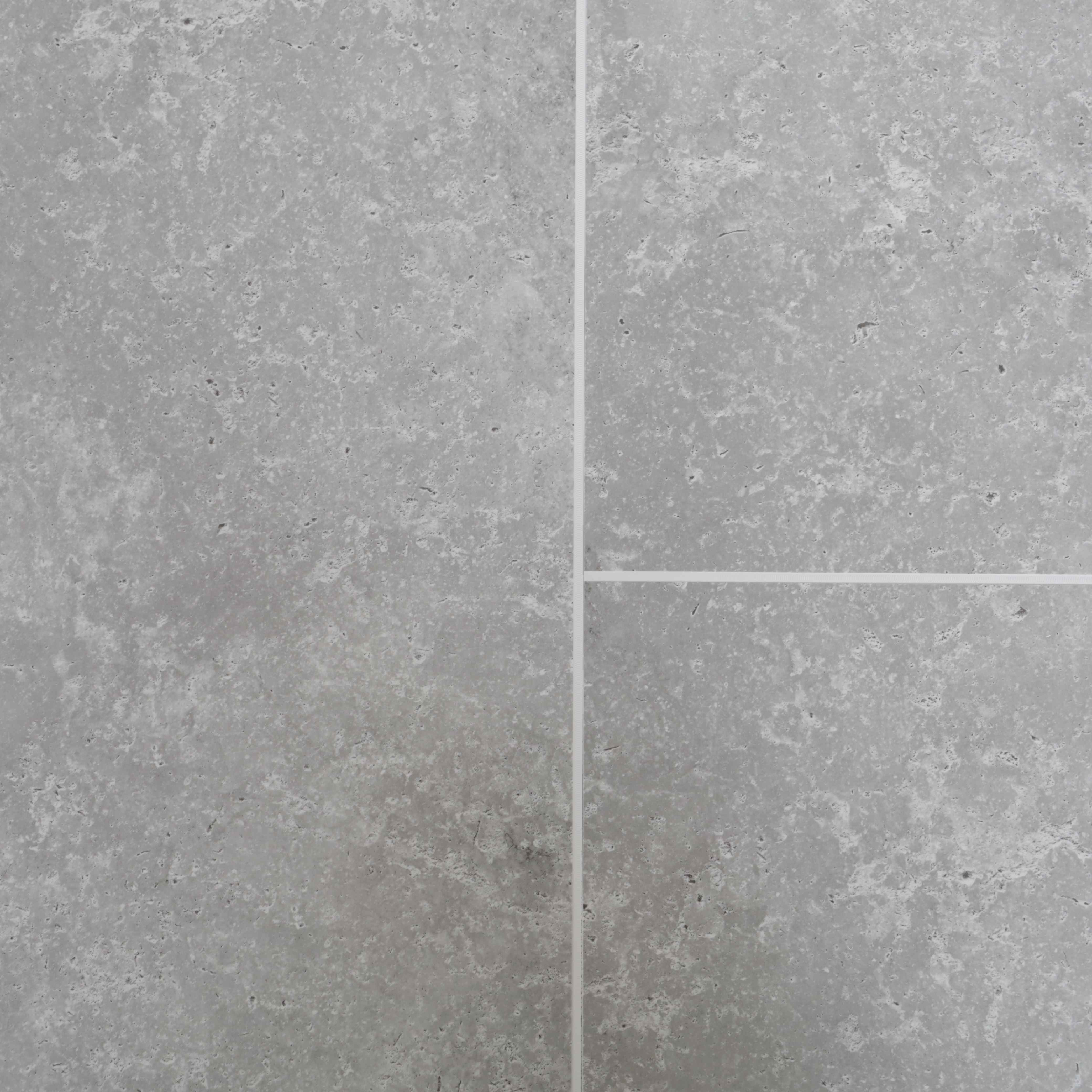 Concrete Grey Tile Groove 8mm Bathroom Cladding Wet Wall Panels