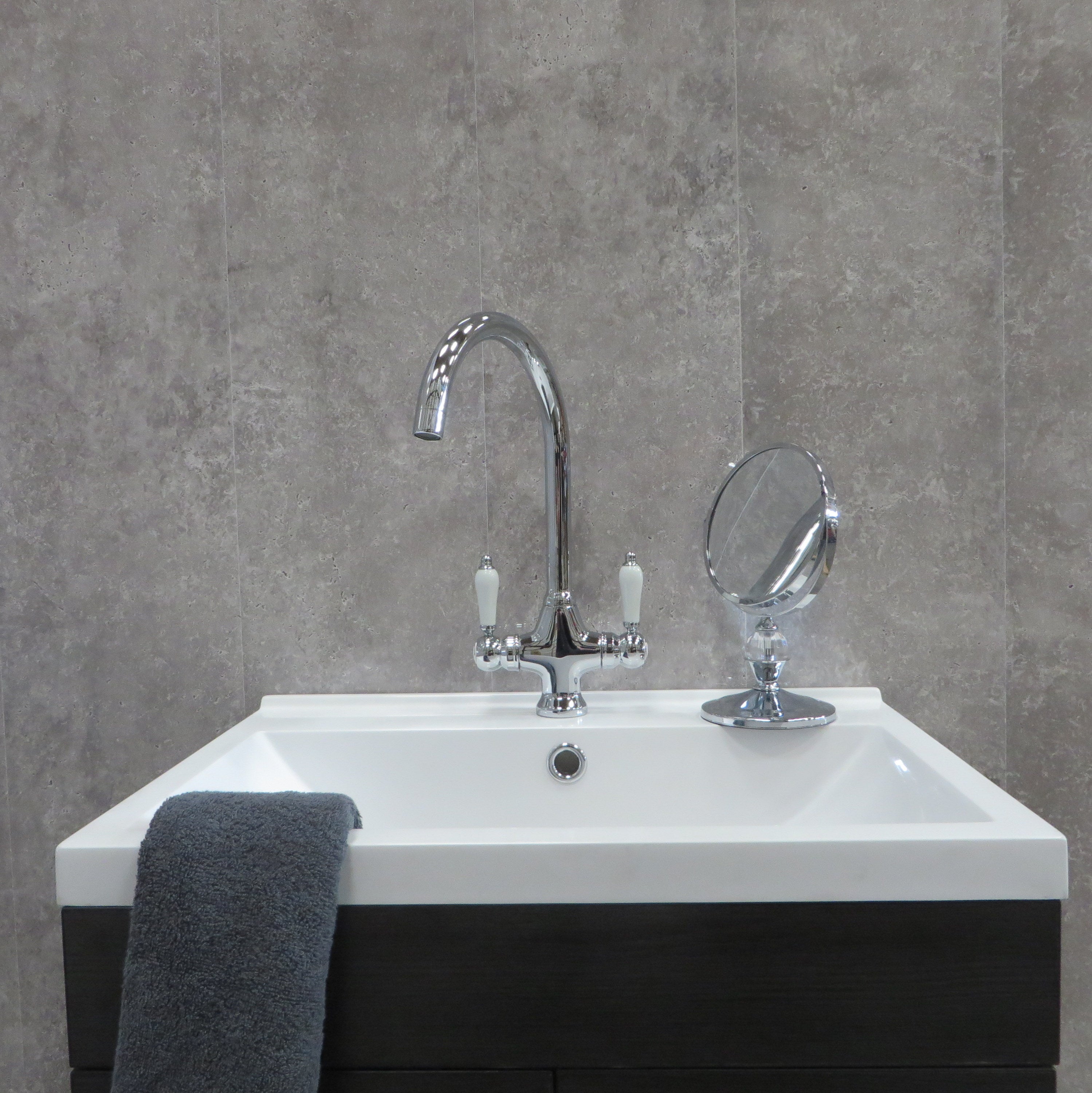 Sample of Concrete Grey 5mm Bathroom Cladding PVC Wall Panels
