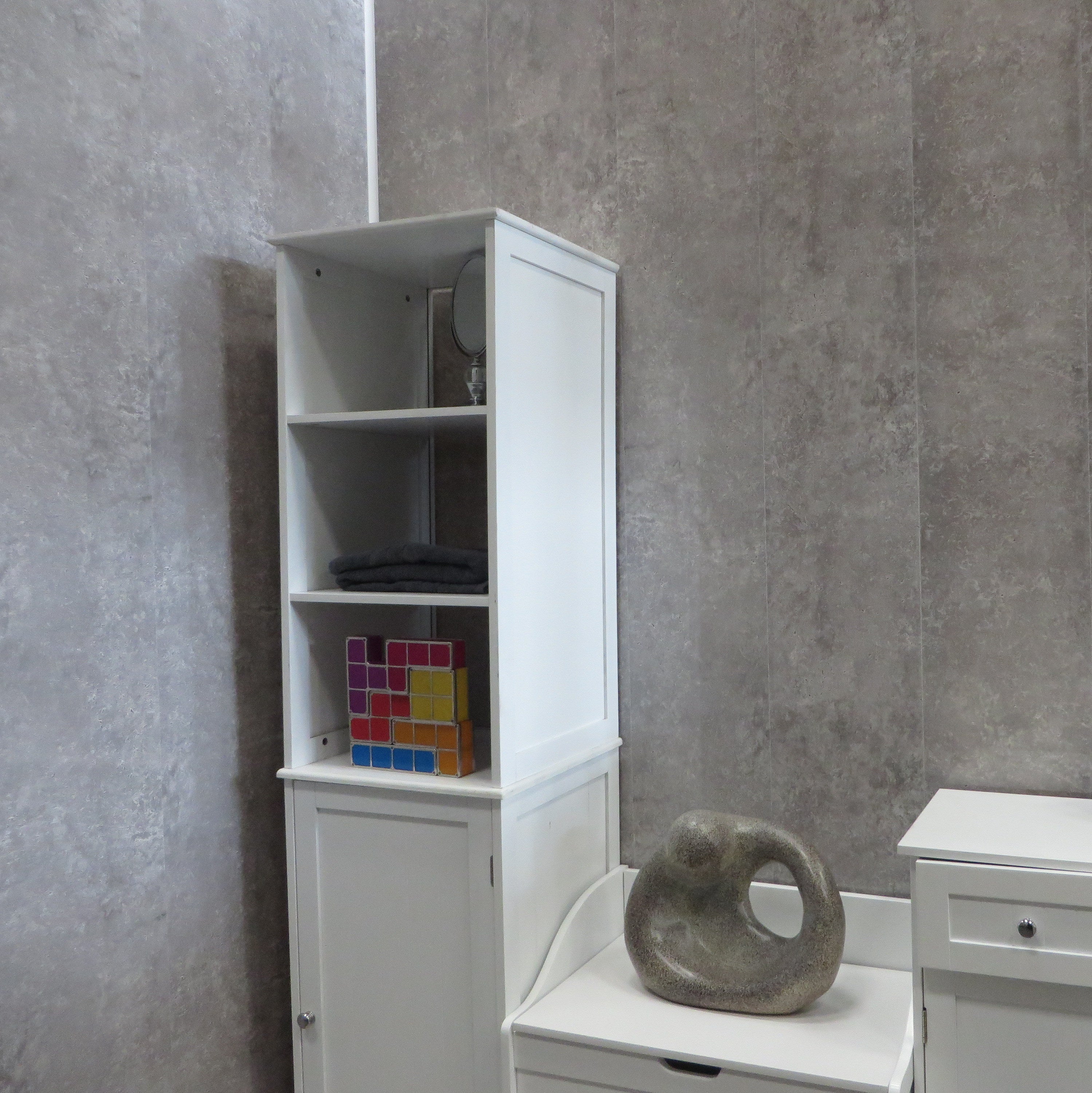Sample of Concrete Grey 5mm Bathroom Cladding PVC Wall Panels