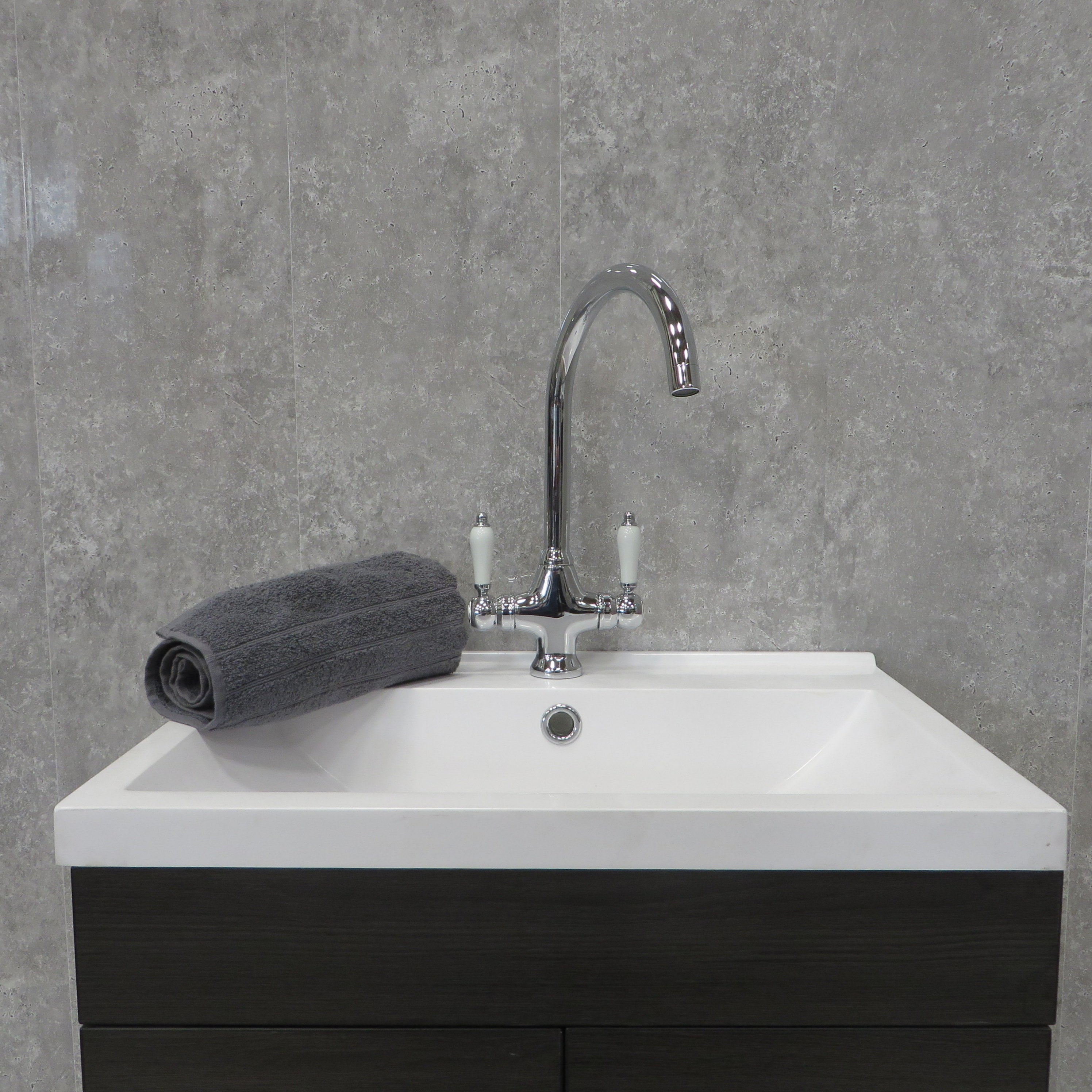 Concrete Grey 8mm Bathroom Wall Panels PVC Cladding