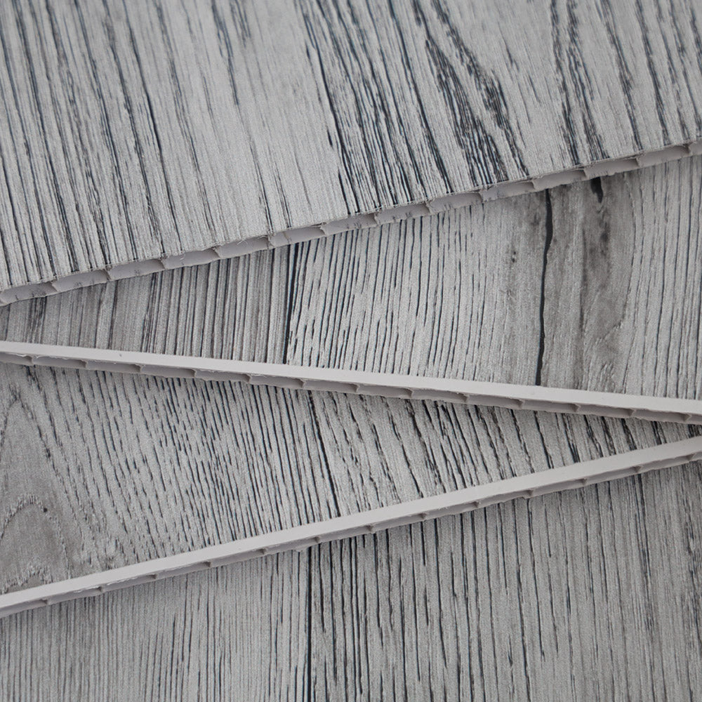 Sample of Distressed Grey Oak 8mm Bathroom Cladding PVC Wall Panels