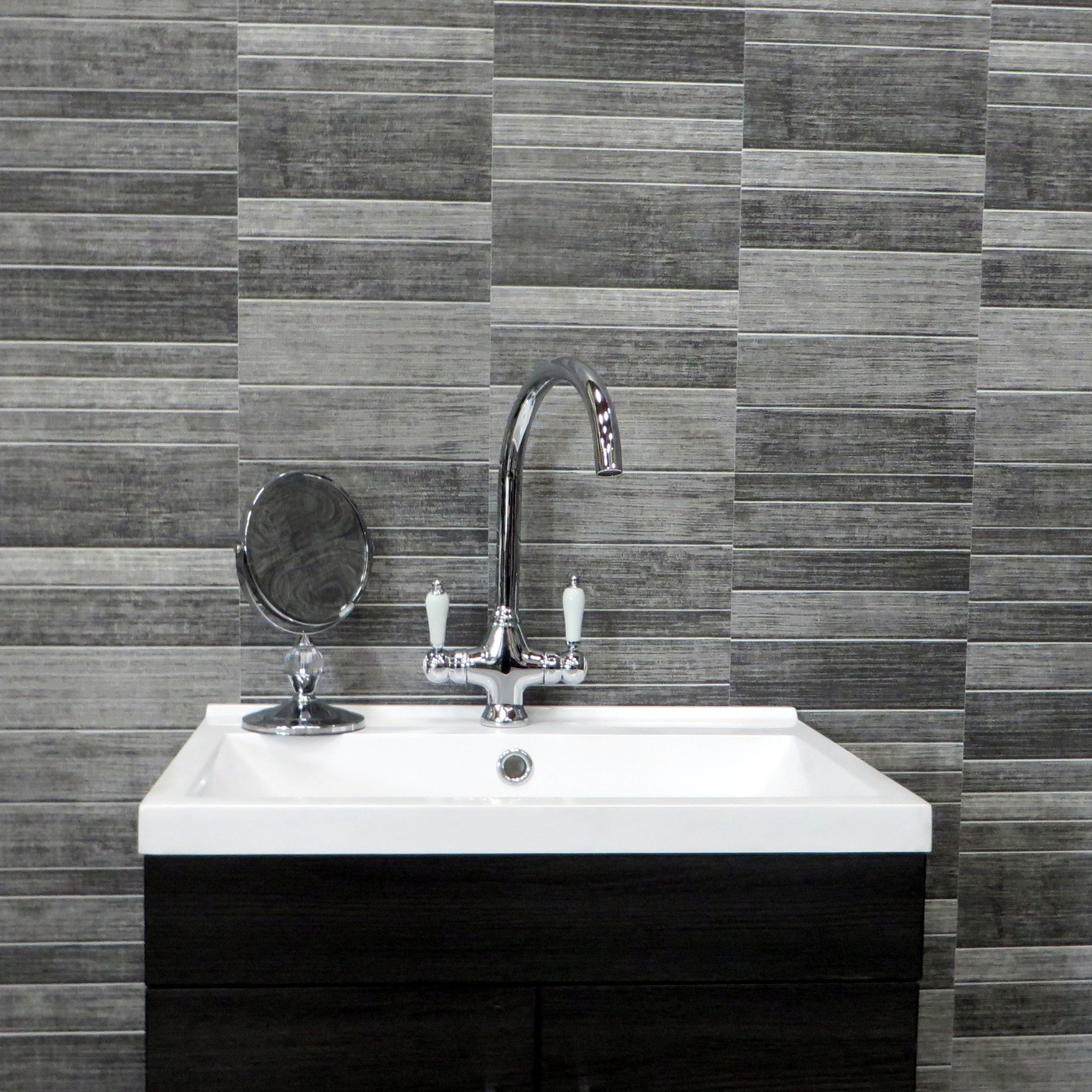 Dark Grey Small Tile 5mm Bathroom Cladding Wet Wall Panels