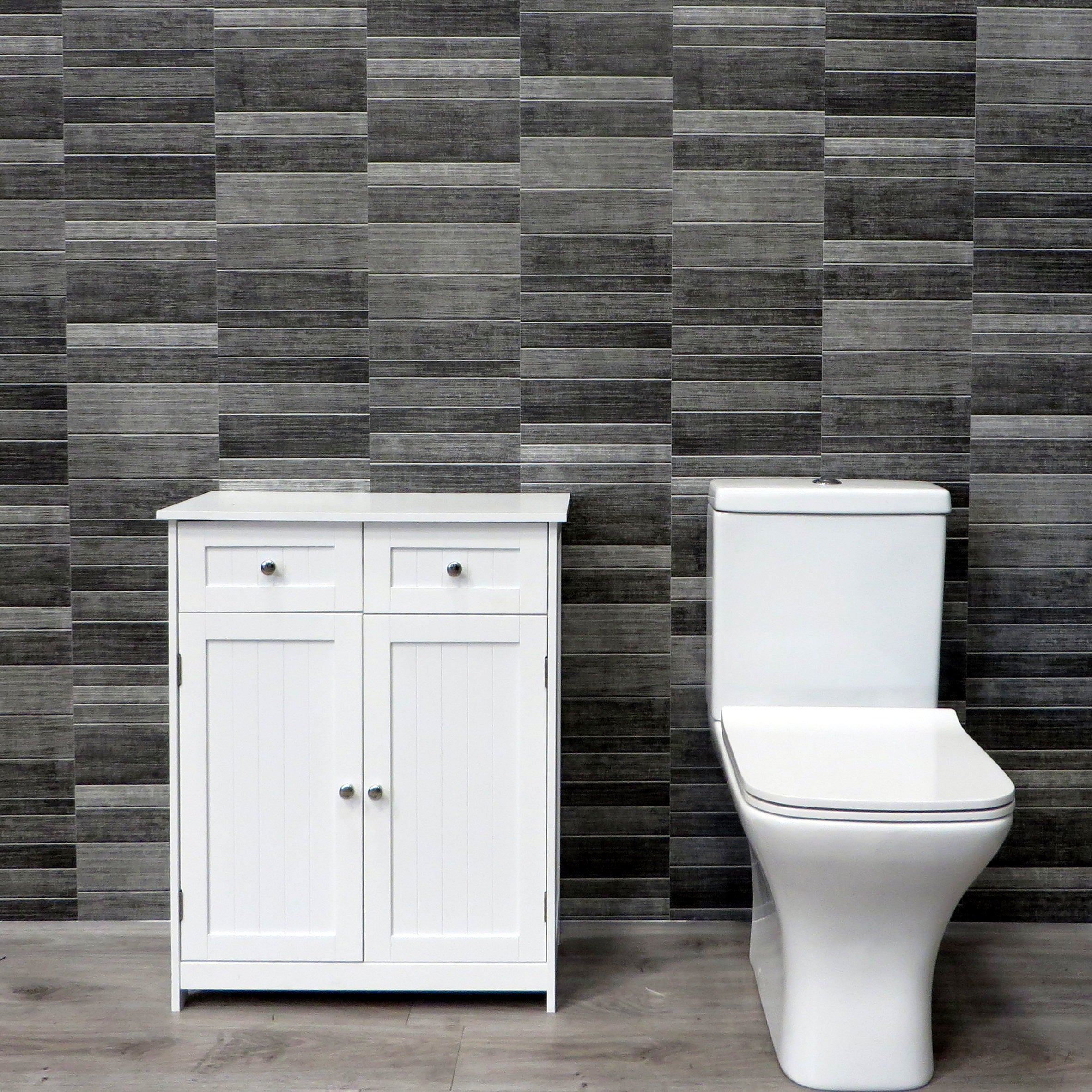 Dark Grey Small Tile 8mm Bathroom Wall Panels PVC Cladding