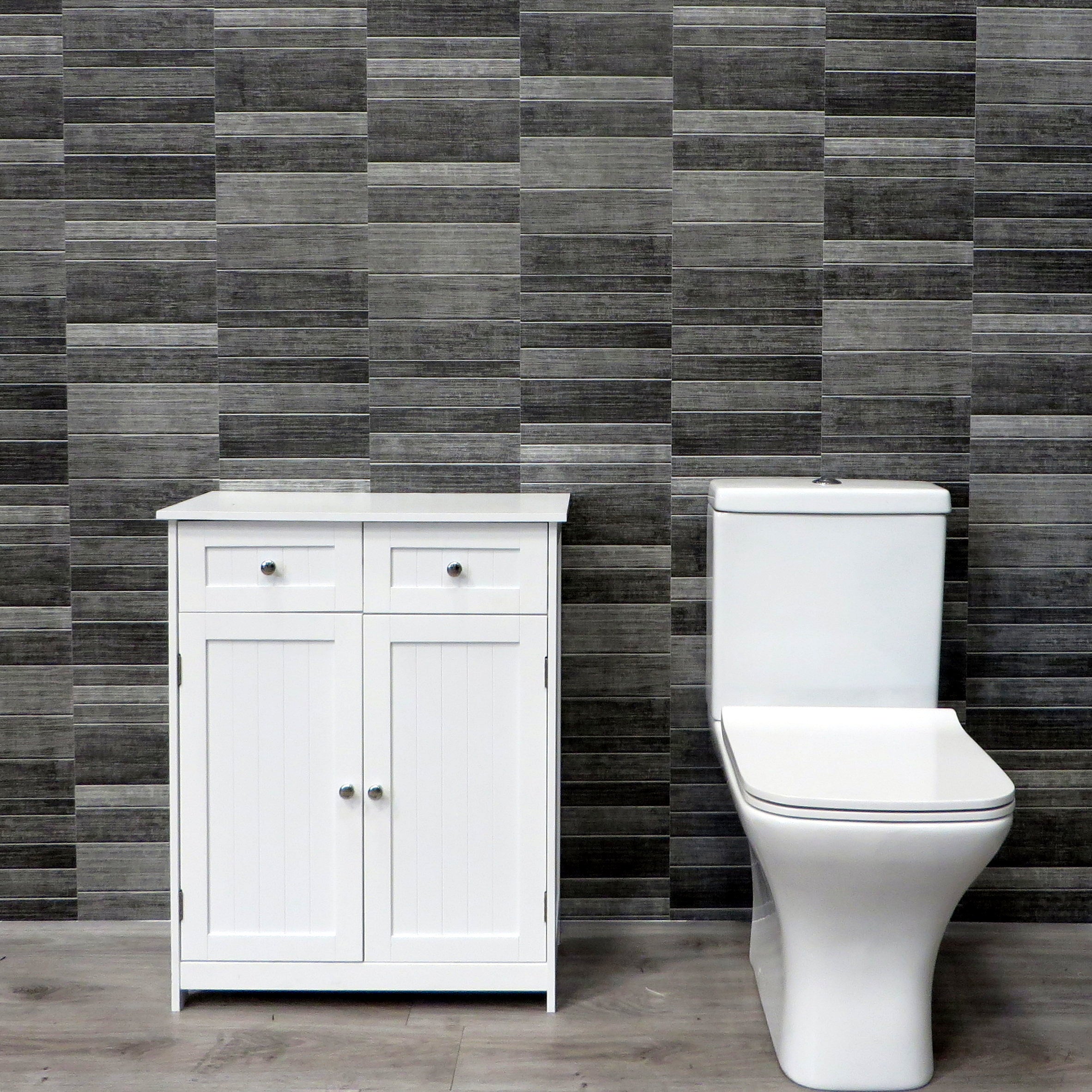 Sample of Dark Grey Small Tile 8mm Bathroom Wall Panels PVC Cladding