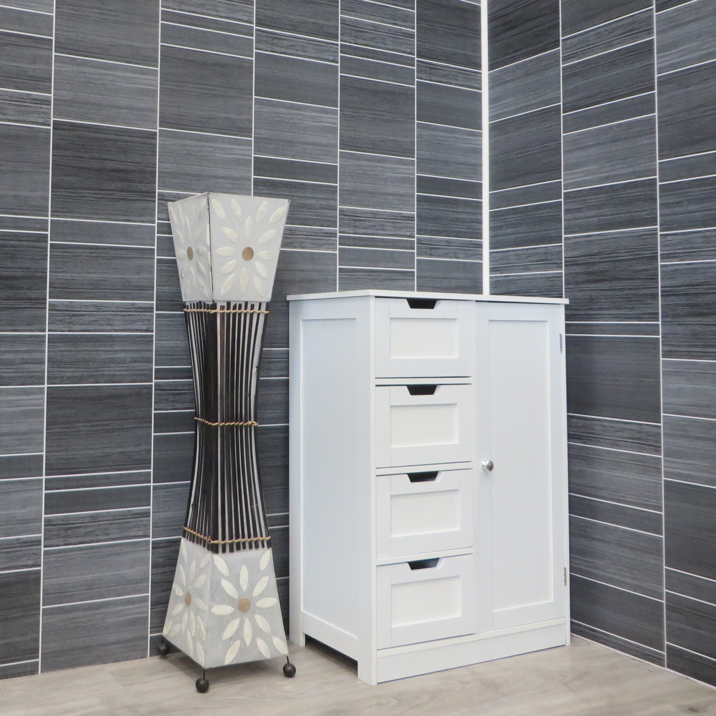 Sample of Executive Grey 8mm Bathroom Wall Panels PVC Cladding