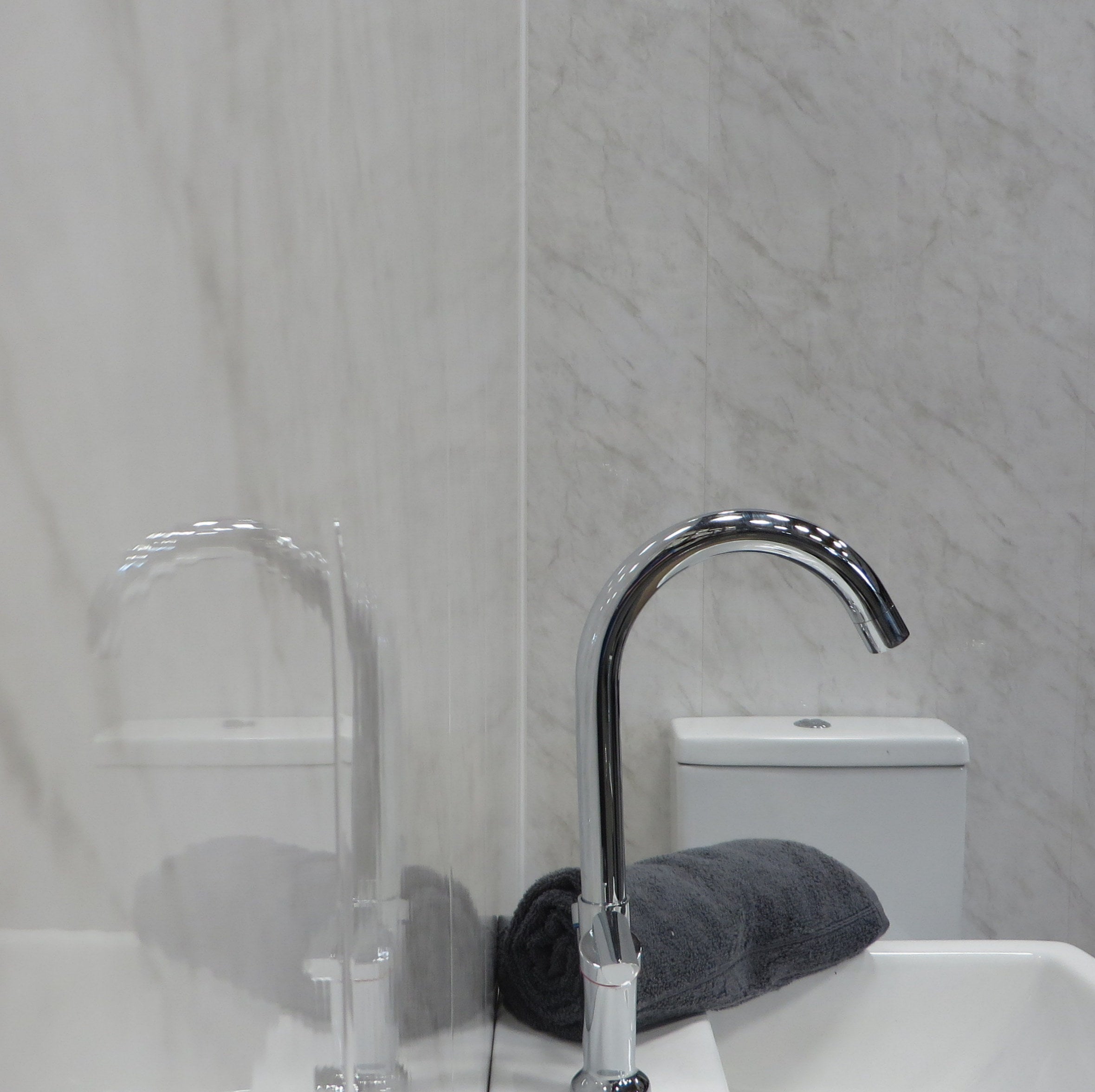 Sample of Grey Marble 8mm Bathroom Wall Panels PVC Cladding