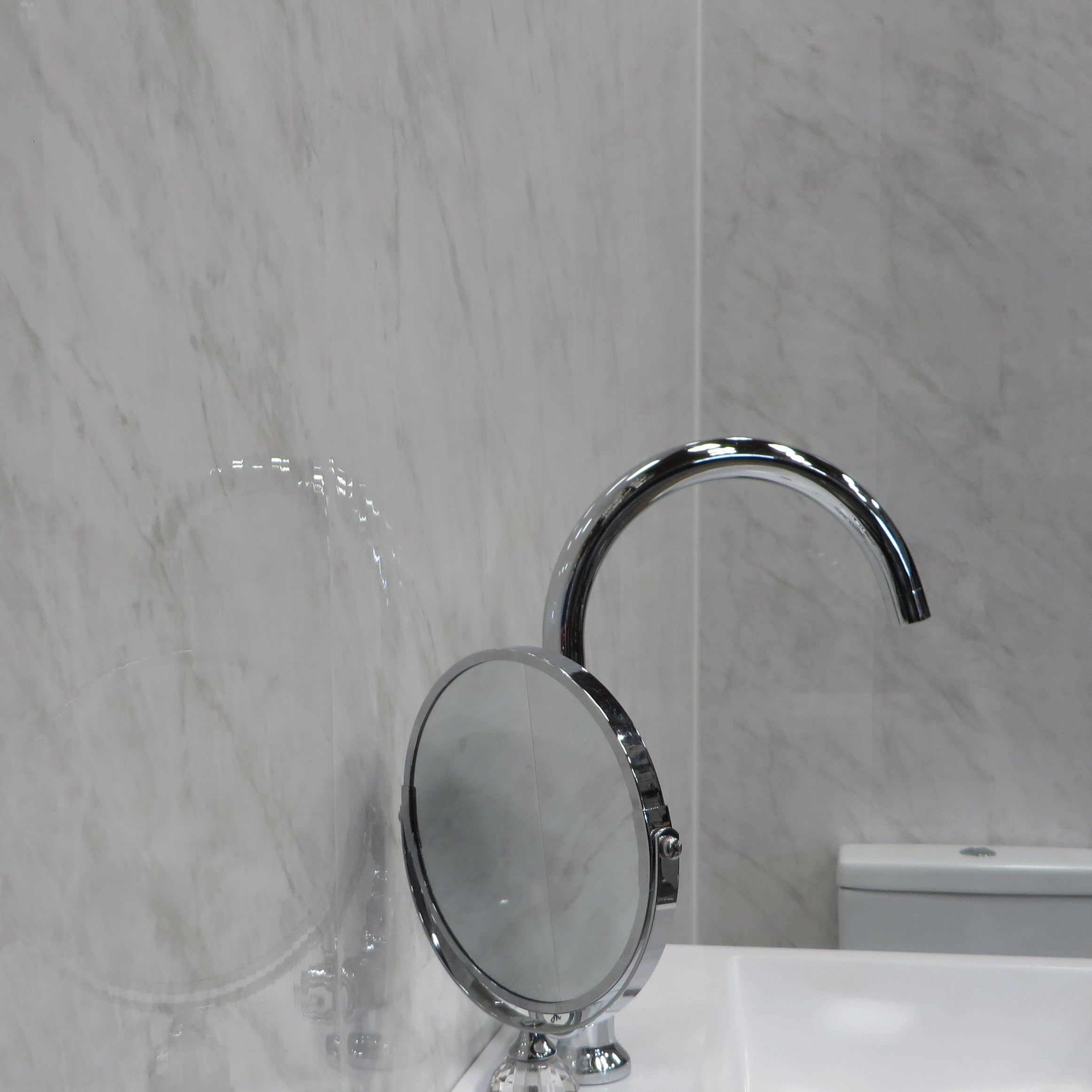 Sample of Grey Marble 8mm Bathroom Wall Panels PVC Cladding