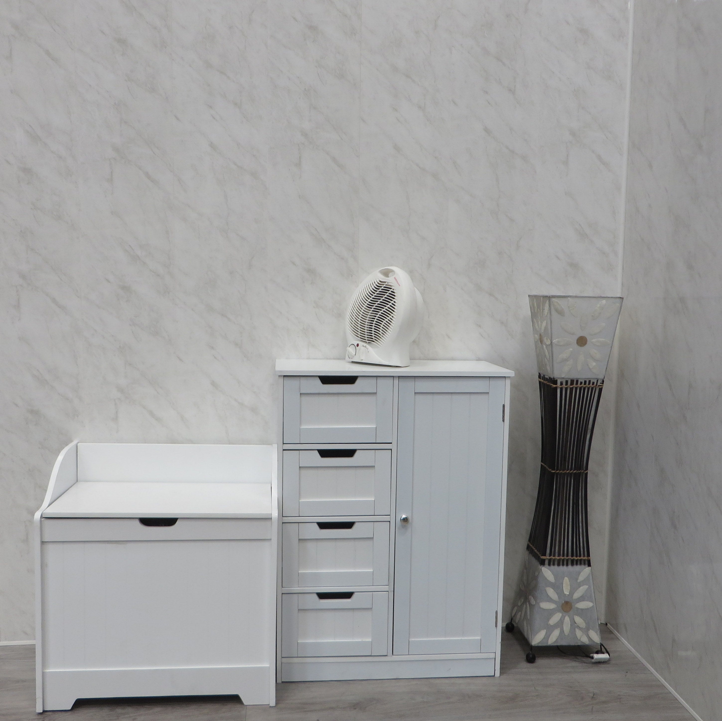 Sample of Grey Marble 8mm Bathroom Wall Panels PVC Cladding