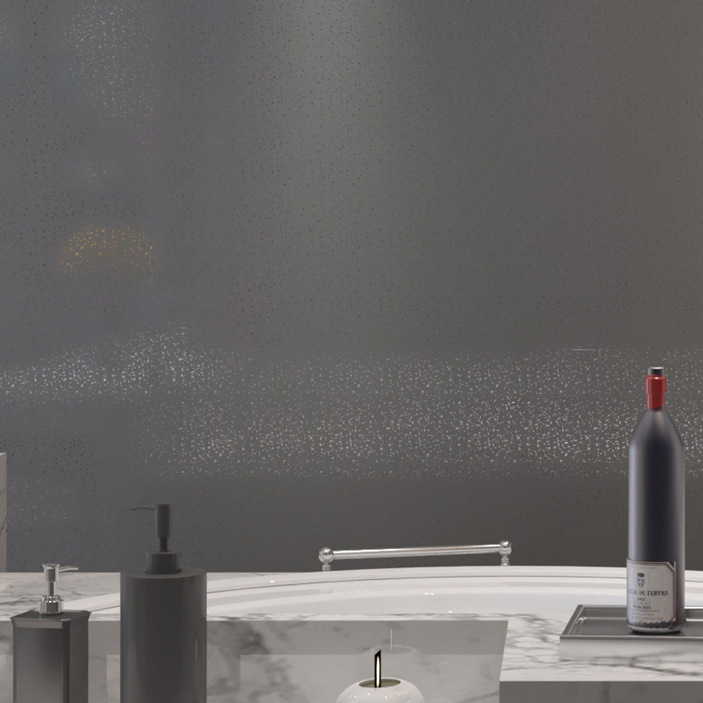 Sample of Grey Sparkle 10mm Bathroom Cladding Shower Wall Panels
