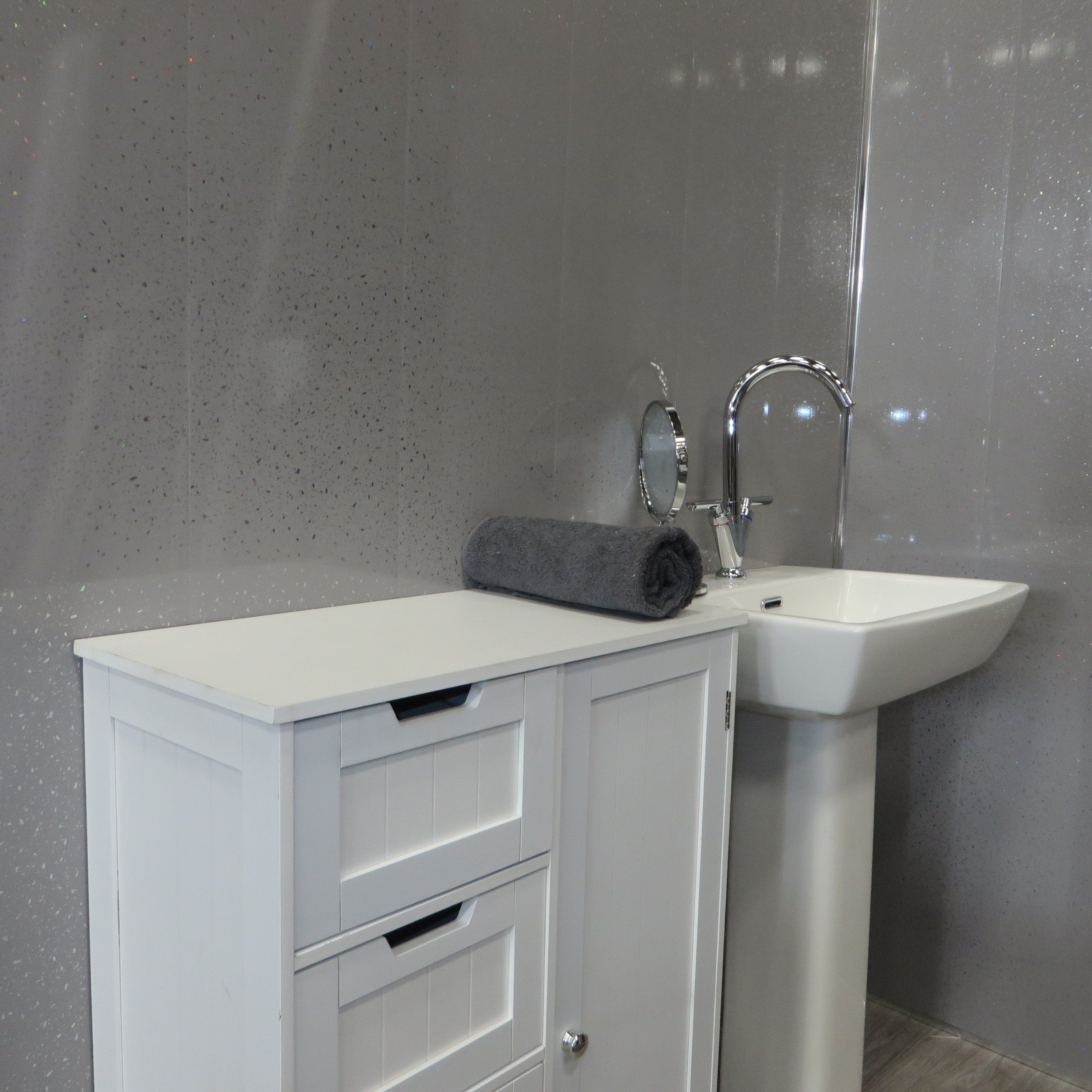 Grey Sparkle 5mm Bathroom Cladding Wet Wall Panels