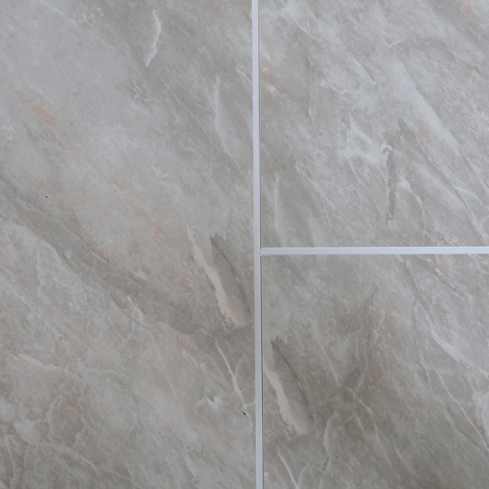 Sample of Grey Marble Tile Groove 8mm Bathroom Cladding PVC Wall Panels