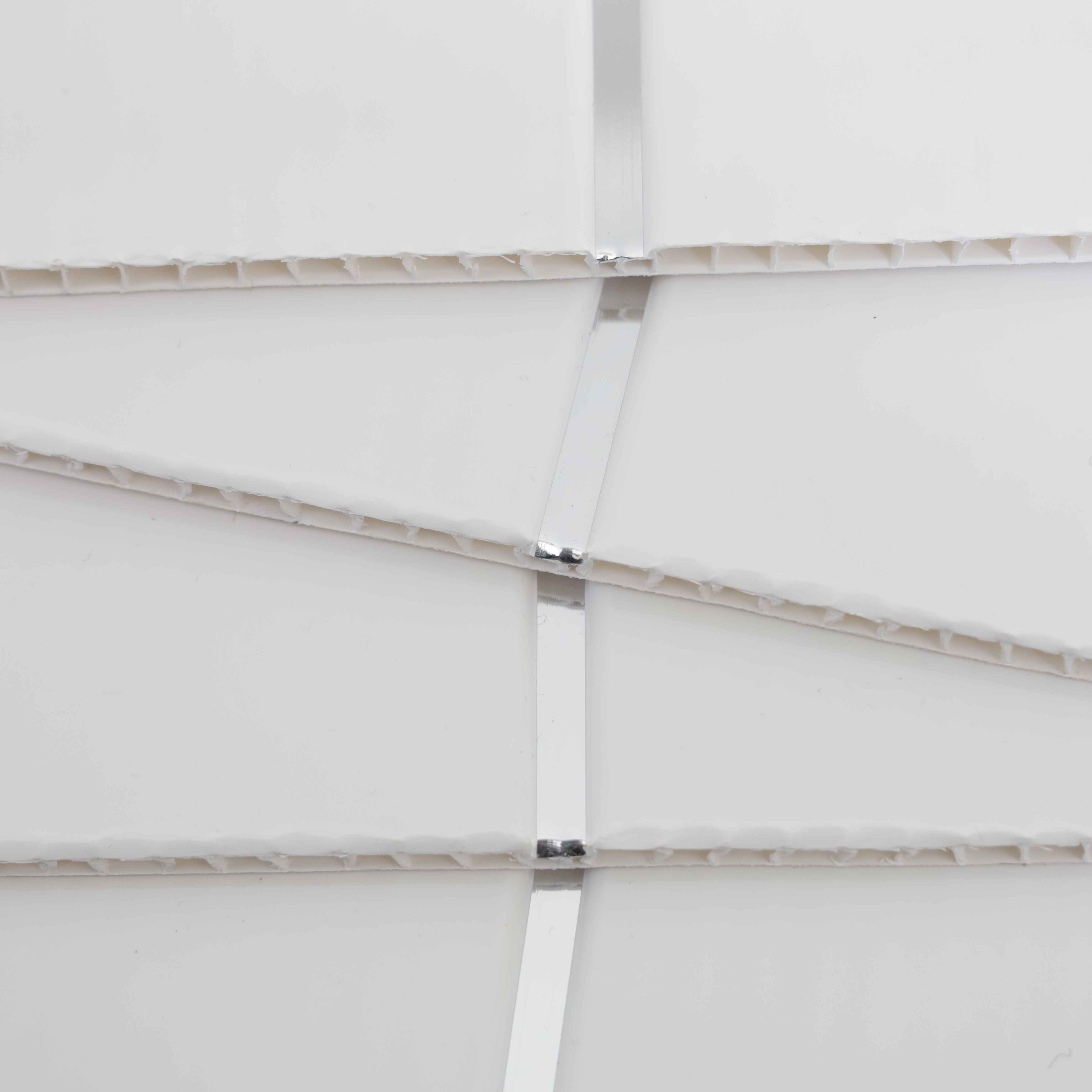 Sample of Gloss White & Chrome 8mm Bathroom Wall Panels Ceiling Cladding