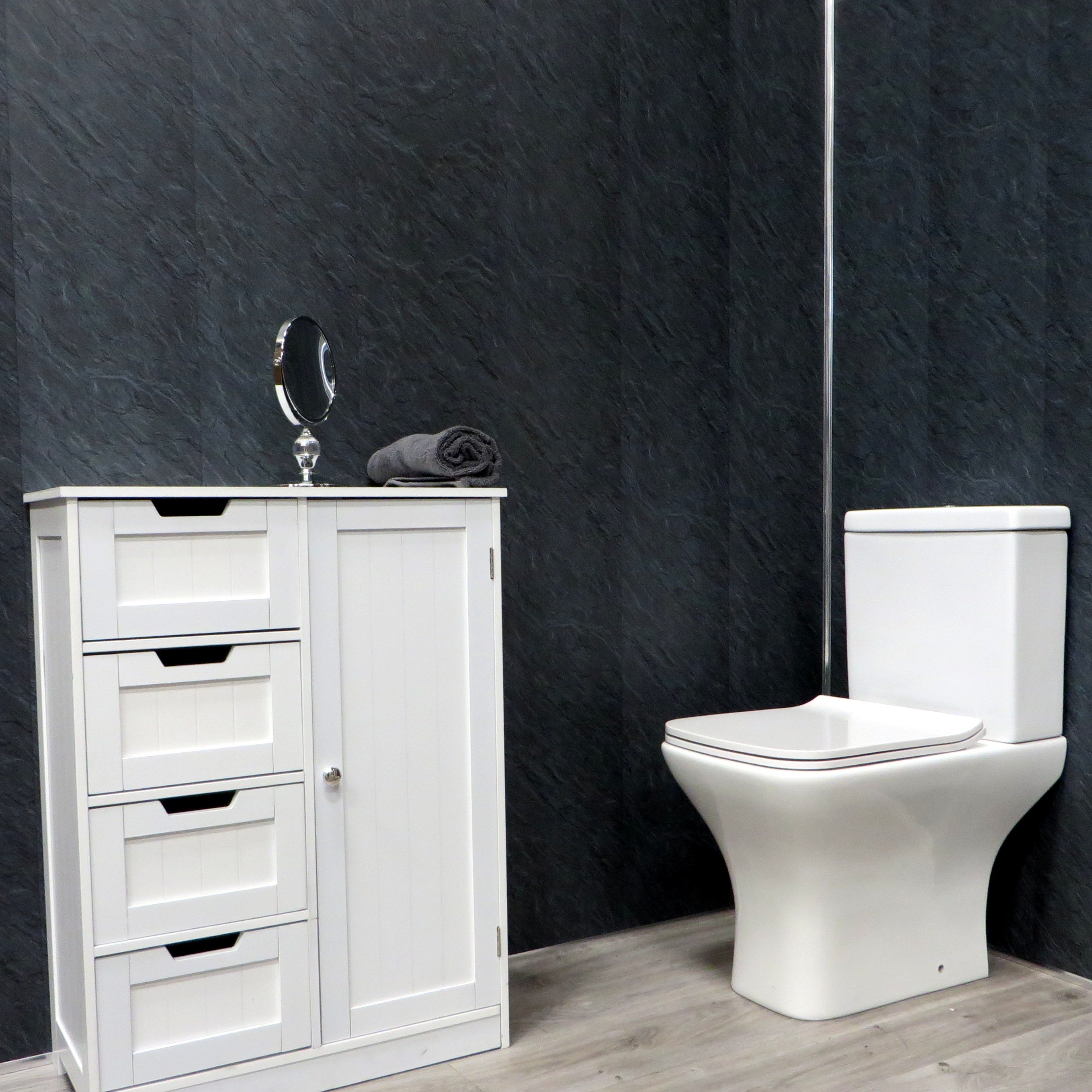 Sample of Hewn Slate 5mm Bathroom Wall Panels PVC Cladding