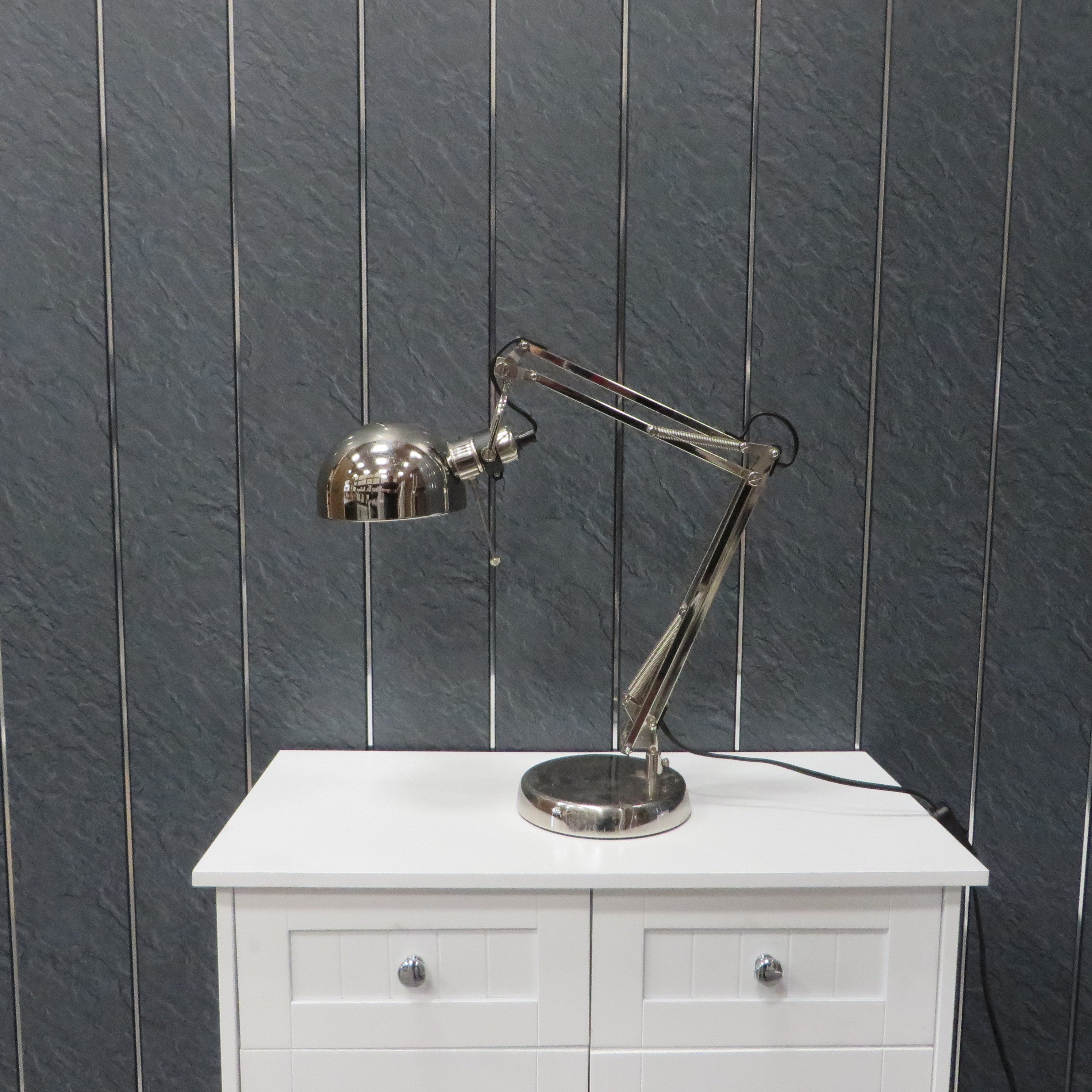 Sample of Hewn Slate & Chrome 5mm Bathroom Cladding PVC Wall Panels