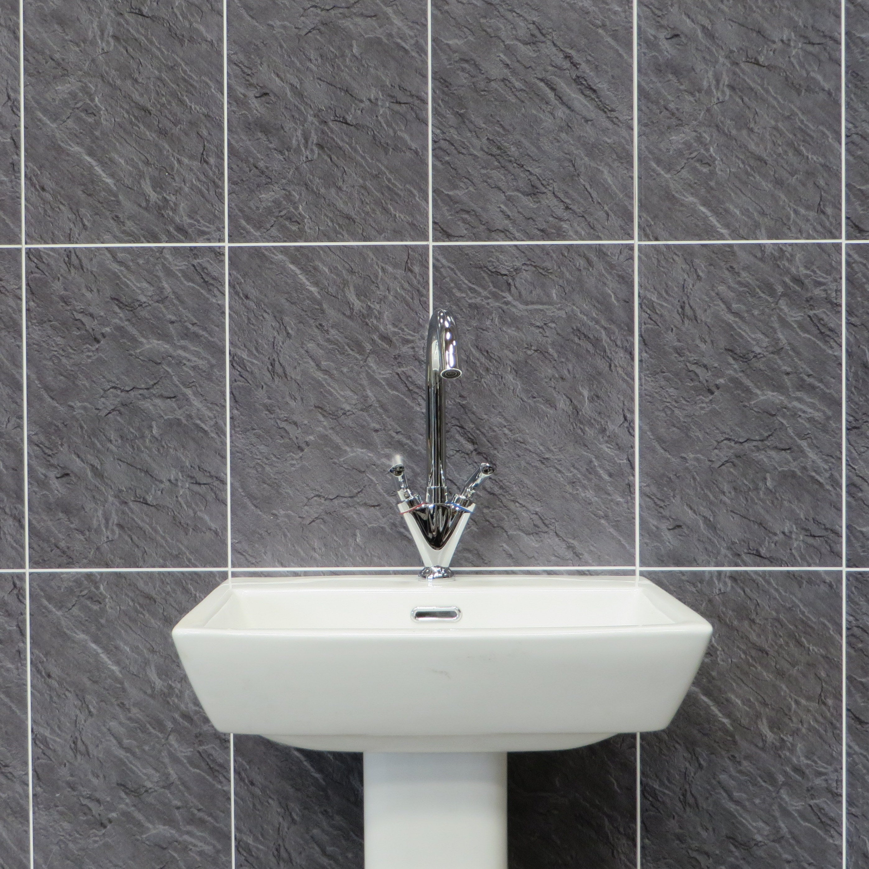 Sample of Hewn Slate Tile Groove 8mm Bathroom Cladding Wet Wall Panels