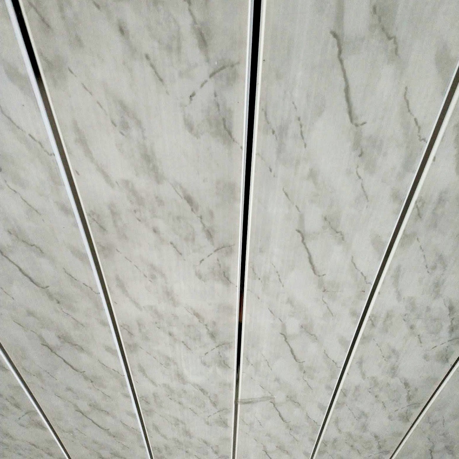 Light Grey Marble & Chrome 5mm Bathroom Wall Panels PVC Cladding