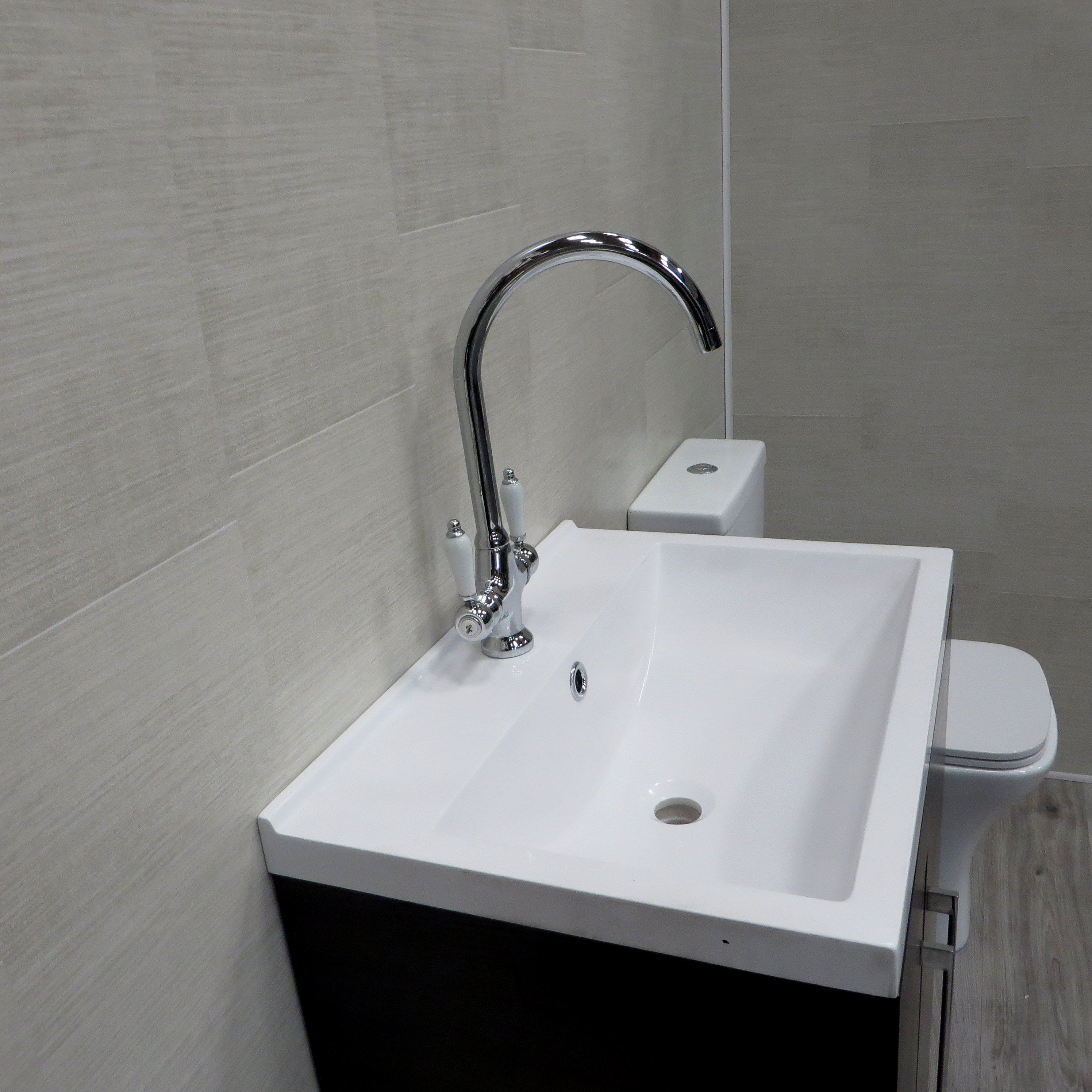 Sample of Light Grey Large Tile 5mm Bathroom Cladding Wet Wall Panels