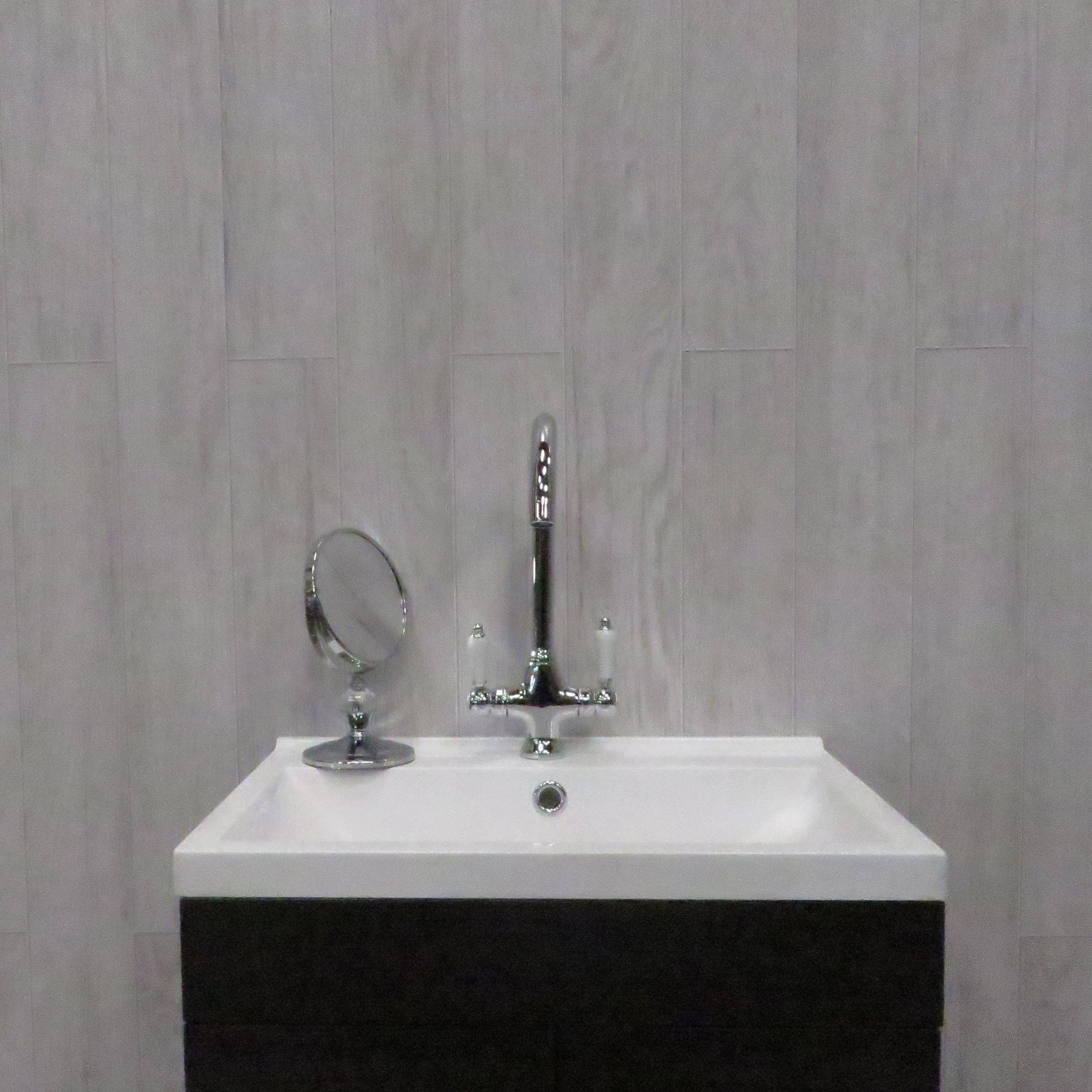 Sample of Limewash Ash 8mm Bathroom Cladding PVC Wall Panels
