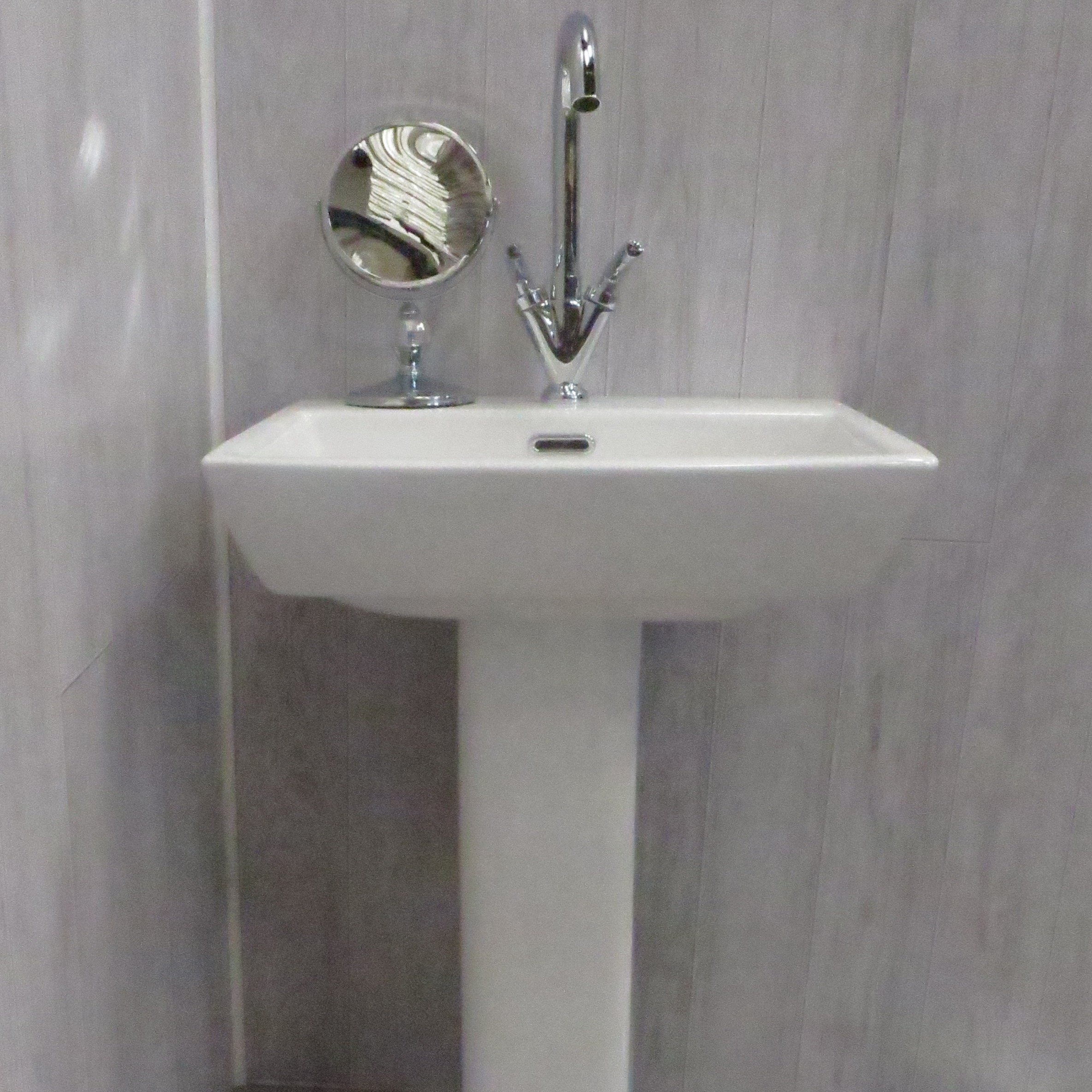 Sample of Limewash Ash 8mm Bathroom Cladding PVC Wall Panels