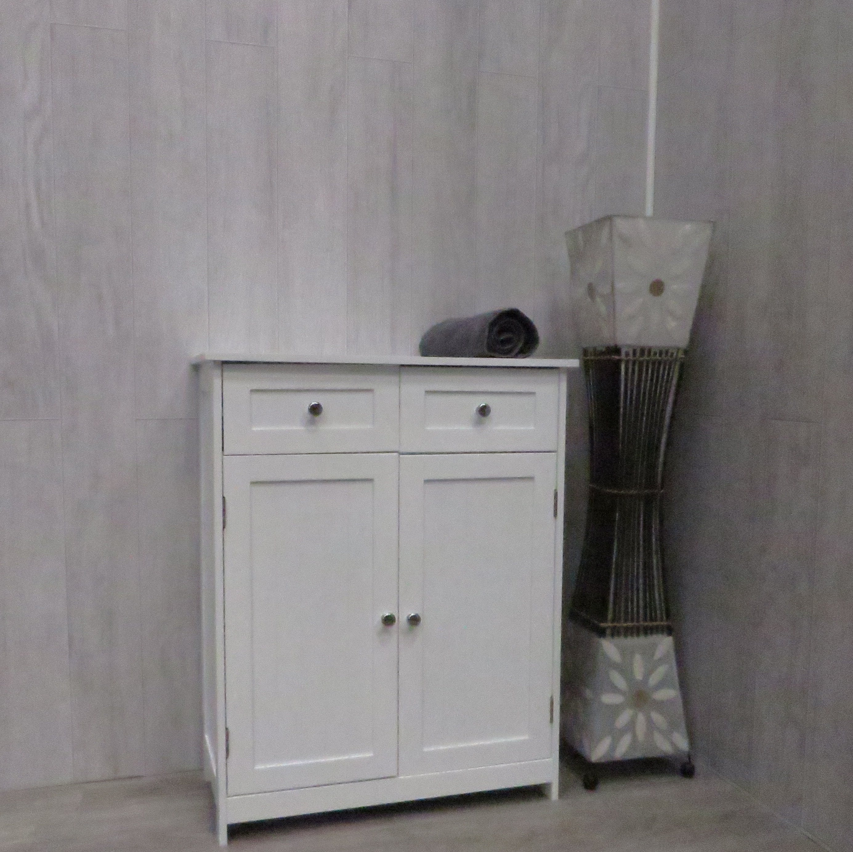 Sample of Limewash Ash 8mm Bathroom Cladding PVC Wall Panels