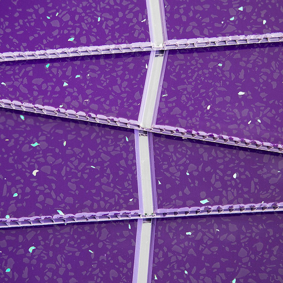 Purple Sparkle & Chrome 5mm Bathroom Cladding PVC Wall Panels