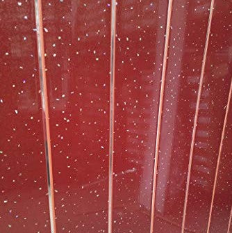 Sample of Red Sparkle & Chrome 5mm Bathroom Cladding PVC Wall Panels