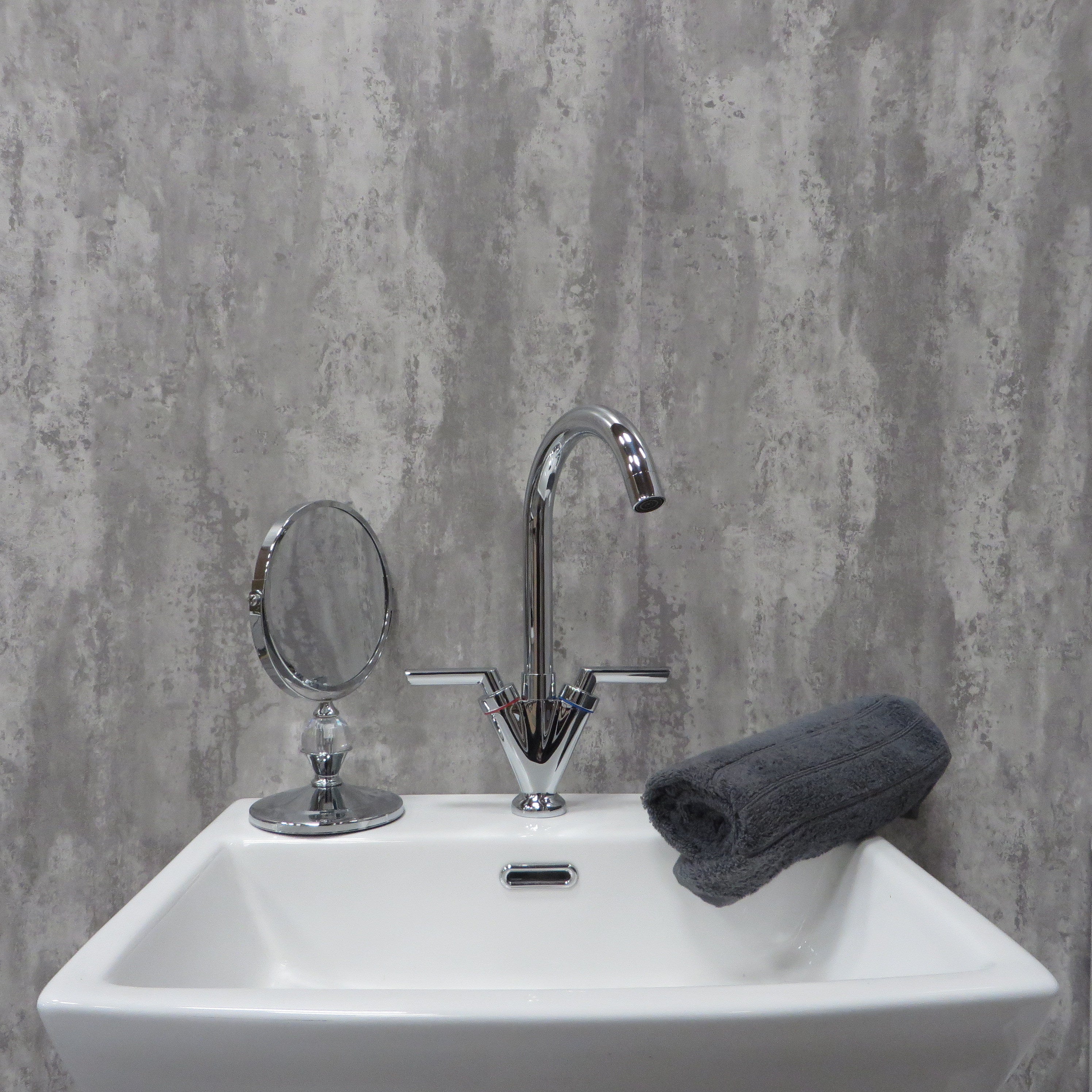 Sample of Silver Mist 10mm Bathroom Cladding PVC Shower Panels