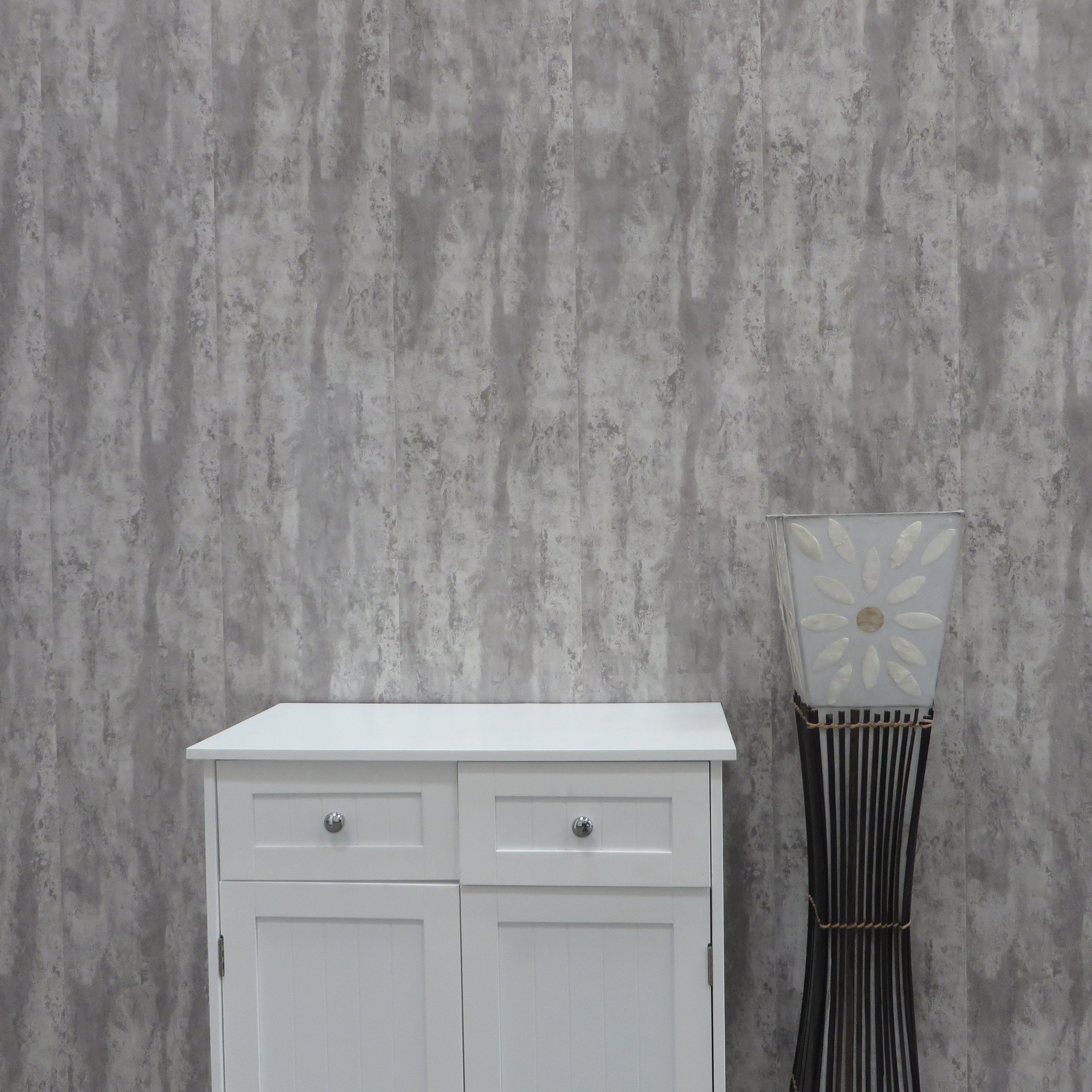 Sample of Silver Mist 5mm Bathroom Wall Panels PVC Cladding