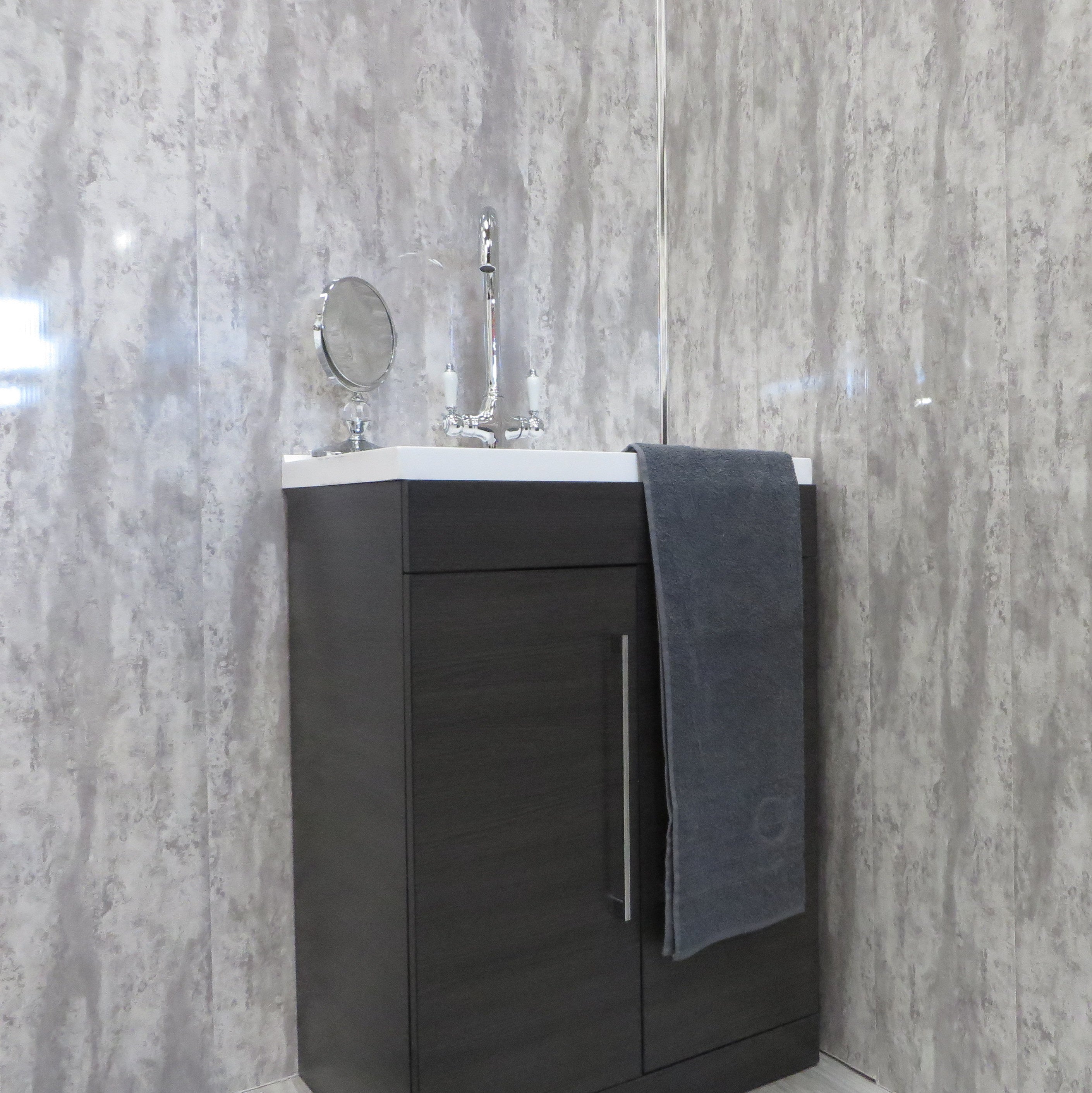 Silver Mist 5mm Bathroom Wall Panels PVC Cladding