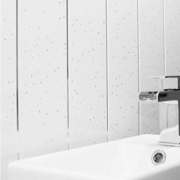 Sample of Utopia Sparkle & Chrome 5mm Bathroom Cladding Ceiling Panels