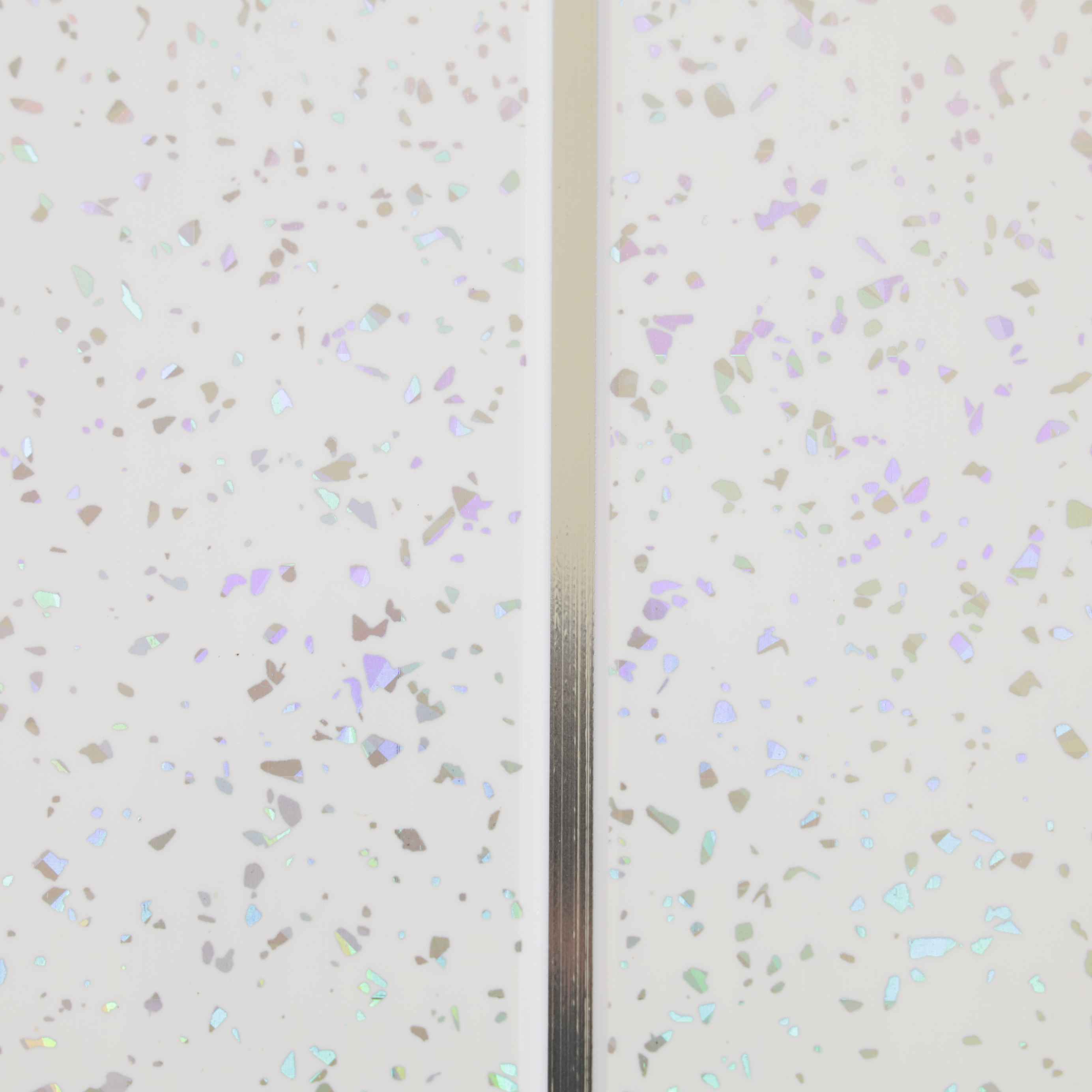 White Sparkle & Chrome 5mm Bathroom Cladding Ceiling Panels