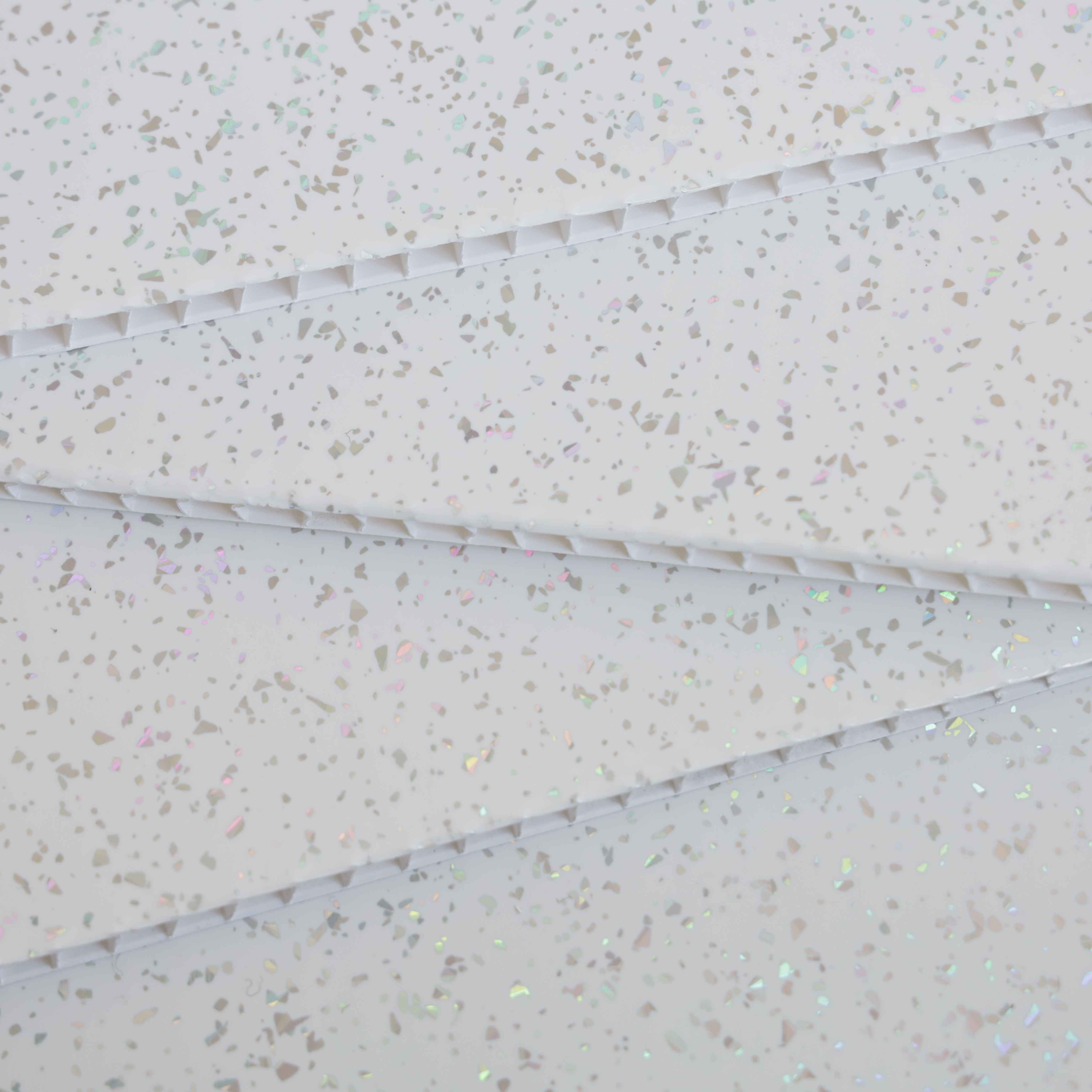 Sample of White Sparkle 8mm Bathroom Cladding Ceiling Panels